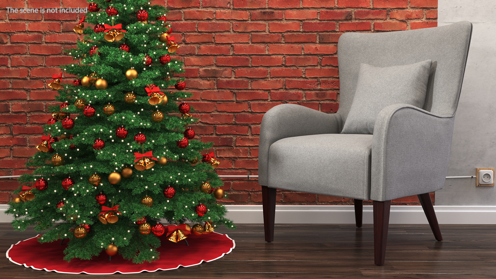 3D Curved Arm Accent Chair Gray model