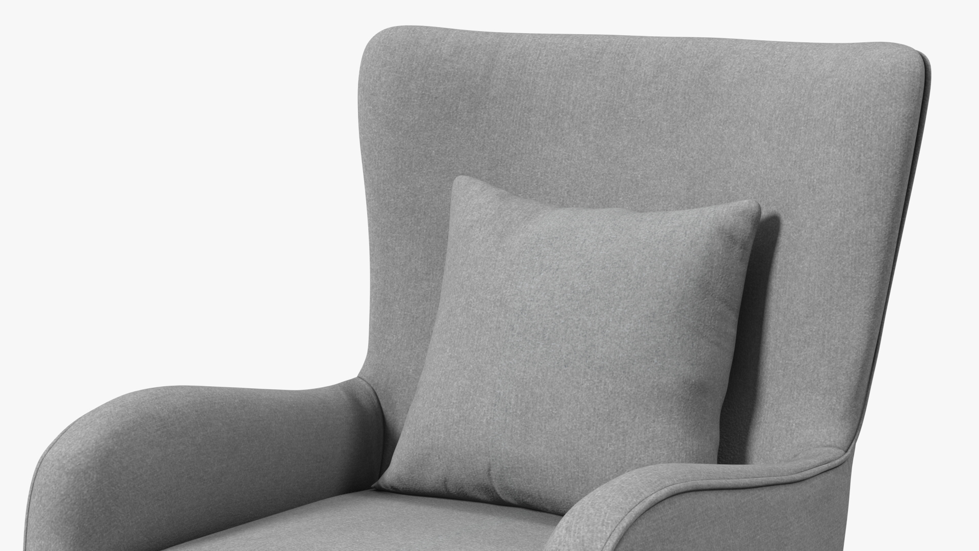 3D Curved Arm Accent Chair Gray model