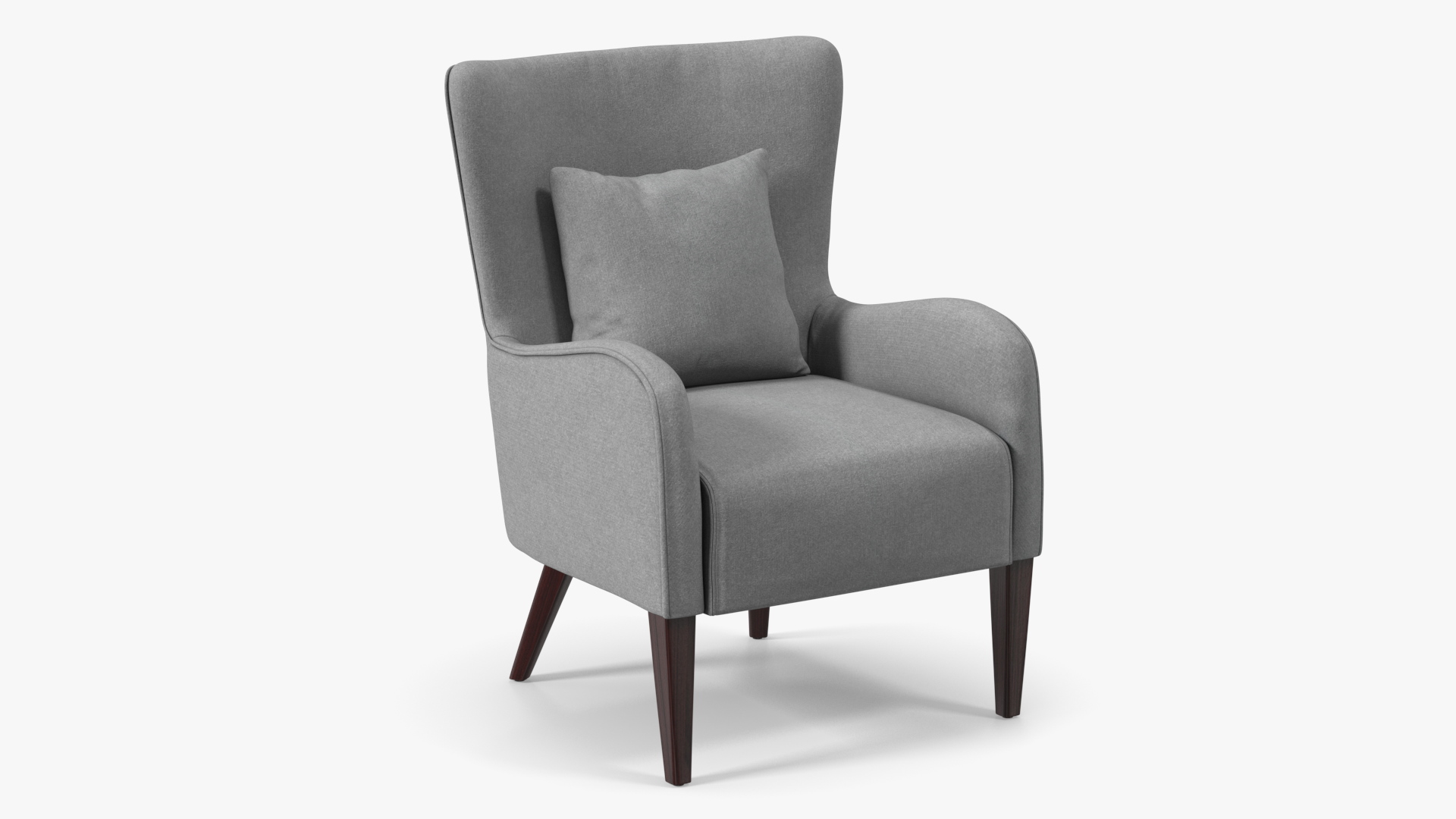 3D Curved Arm Accent Chair Gray model