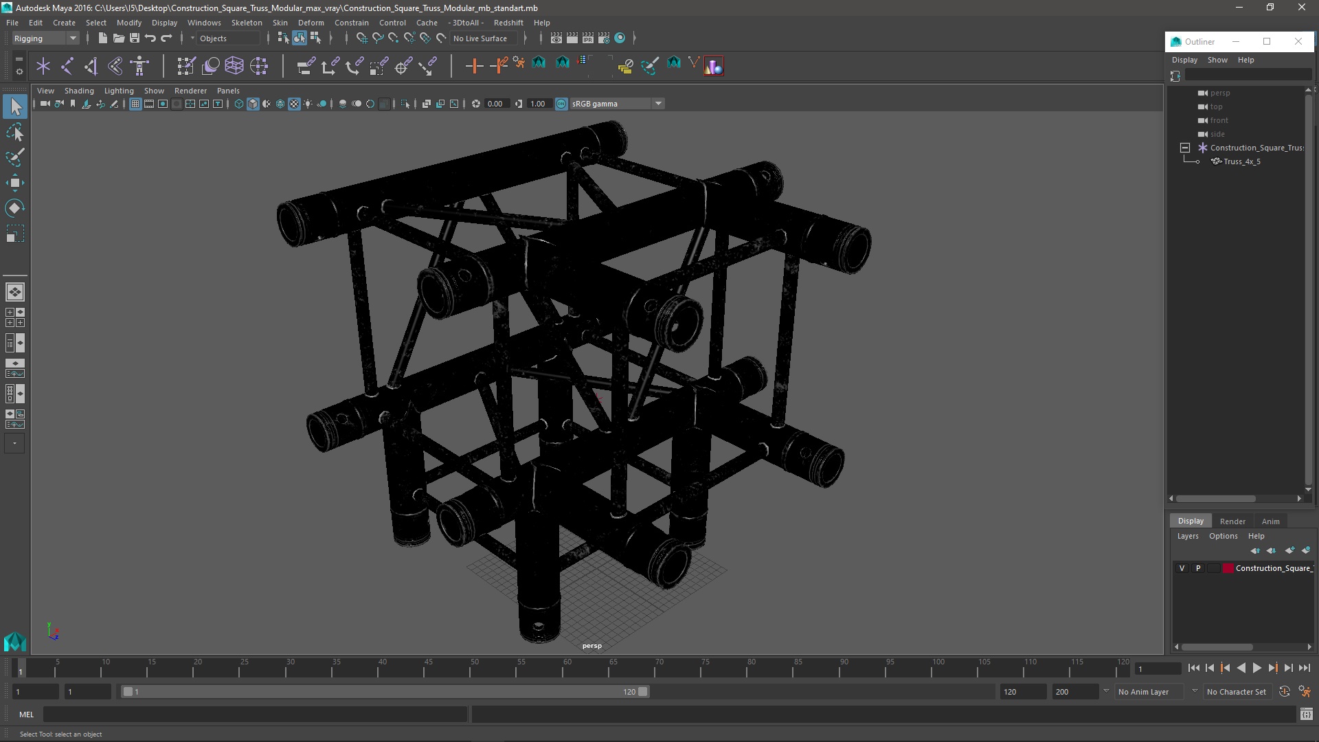 3D Construction Square Truss Modular model