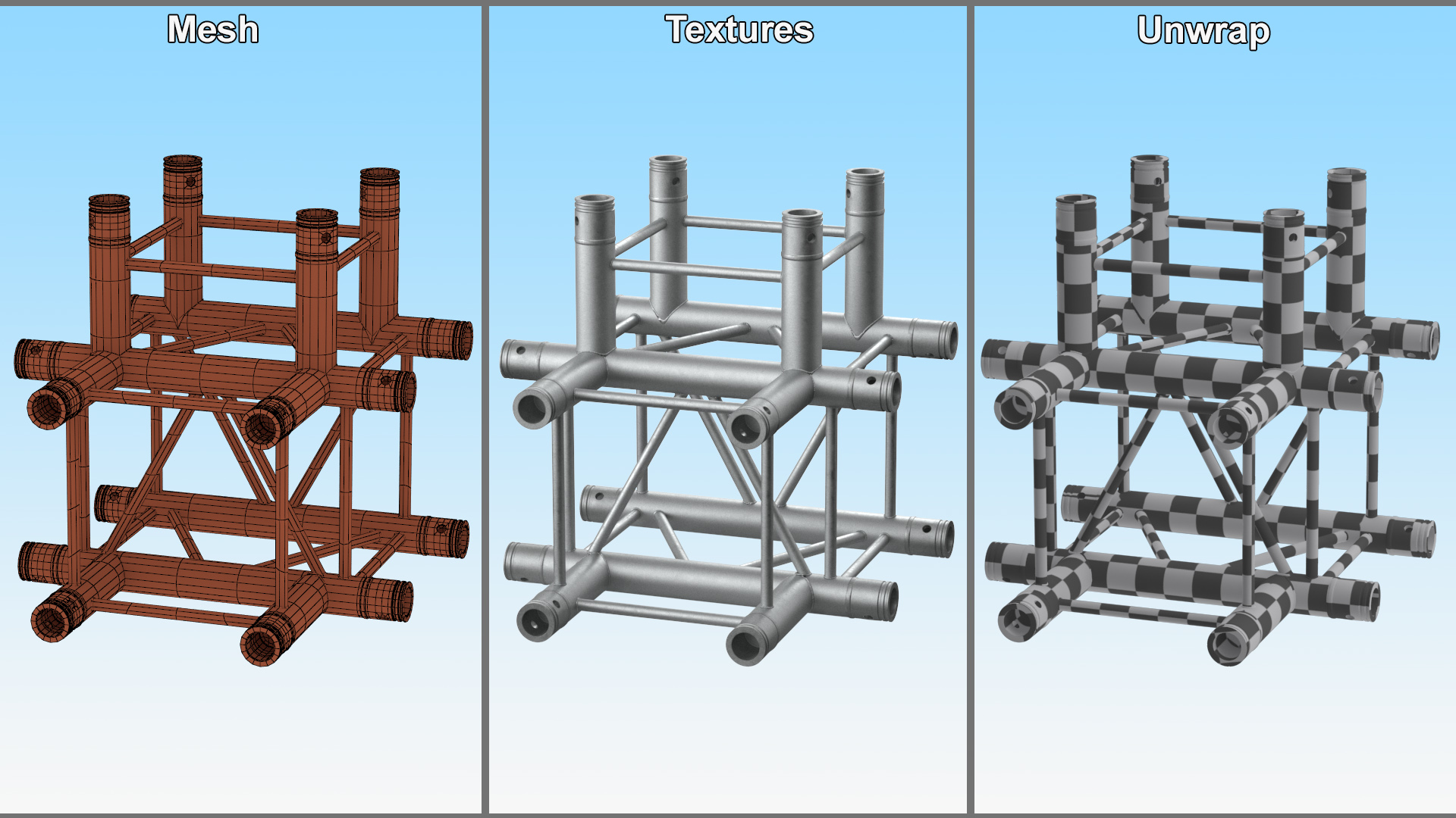 3D Construction Square Truss Modular model