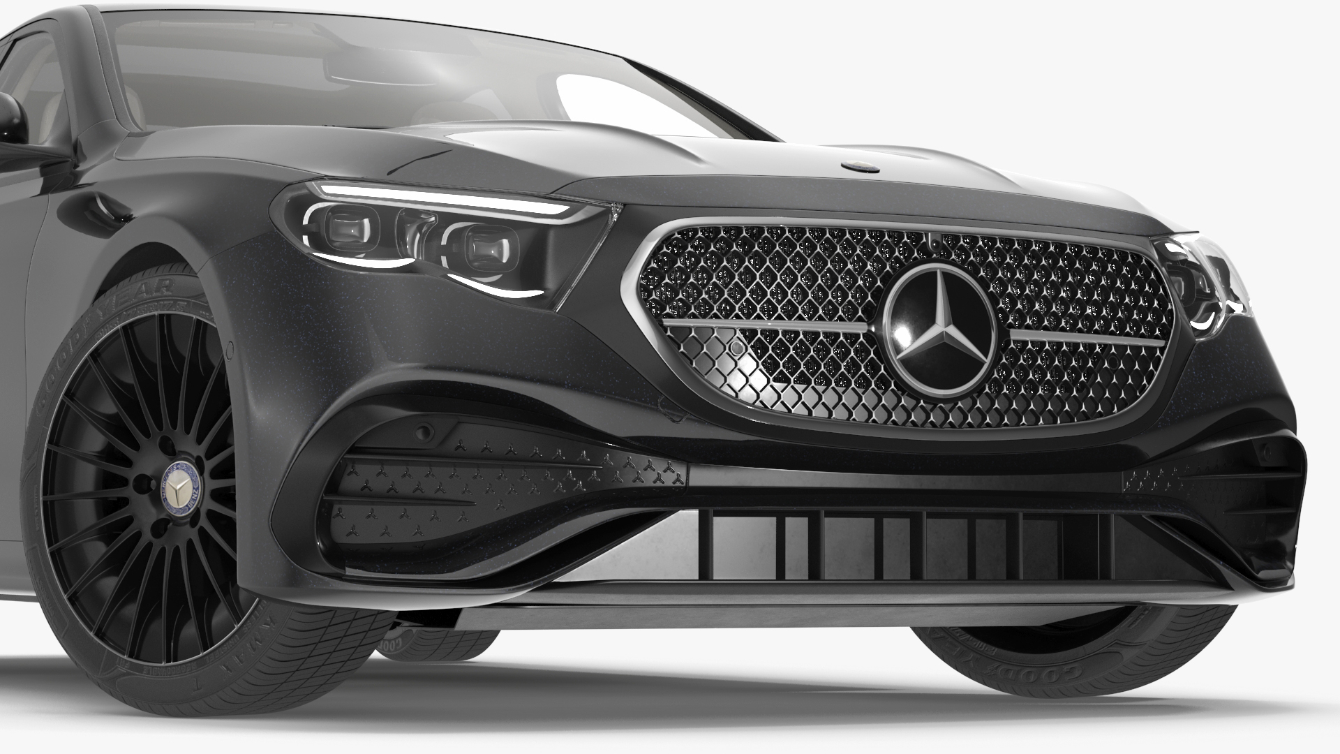 3D Mercedes E-Class 2023 Black Rigged for Maya model