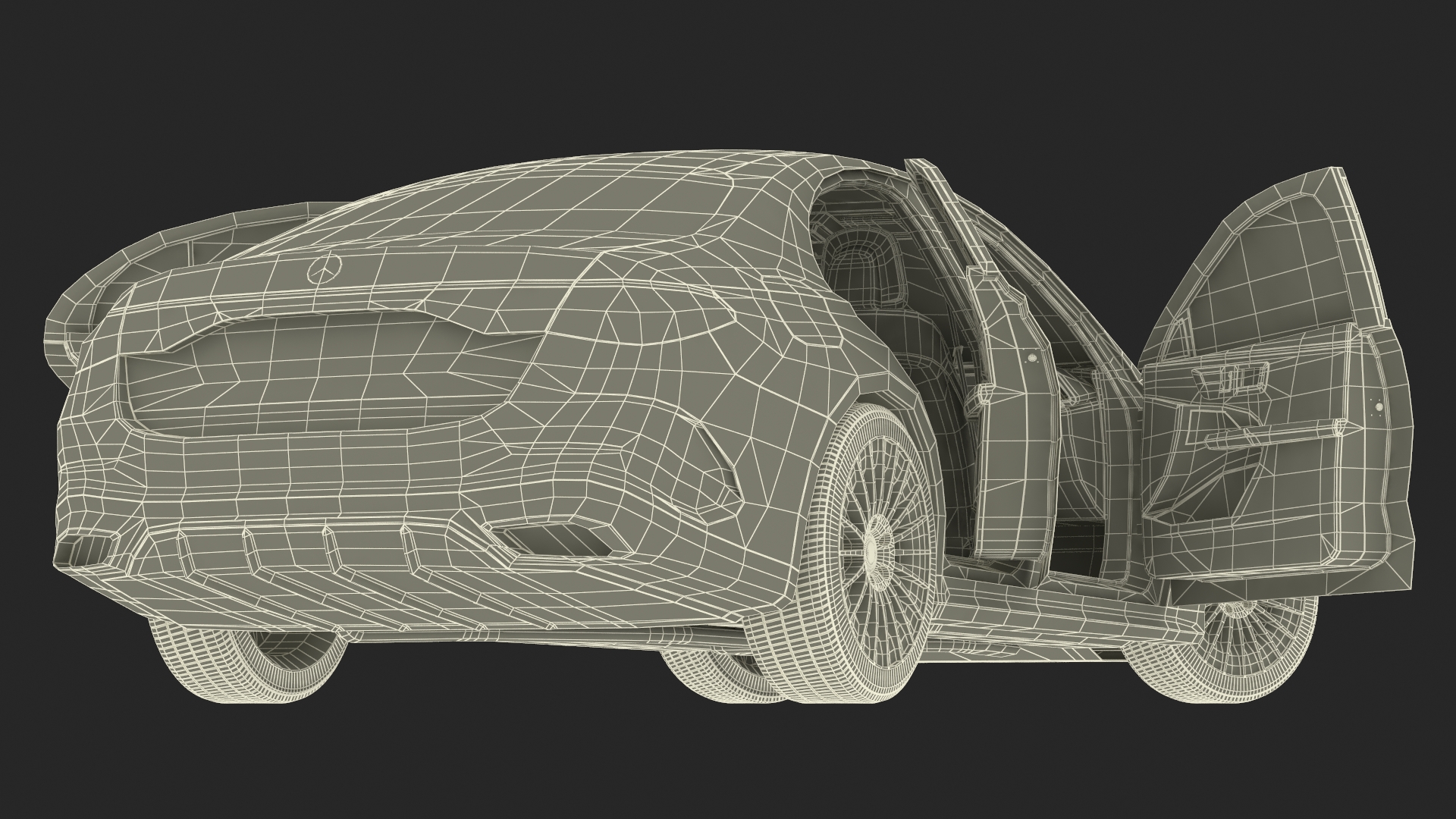 3D Mercedes E-Class 2023 Black Rigged for Maya model