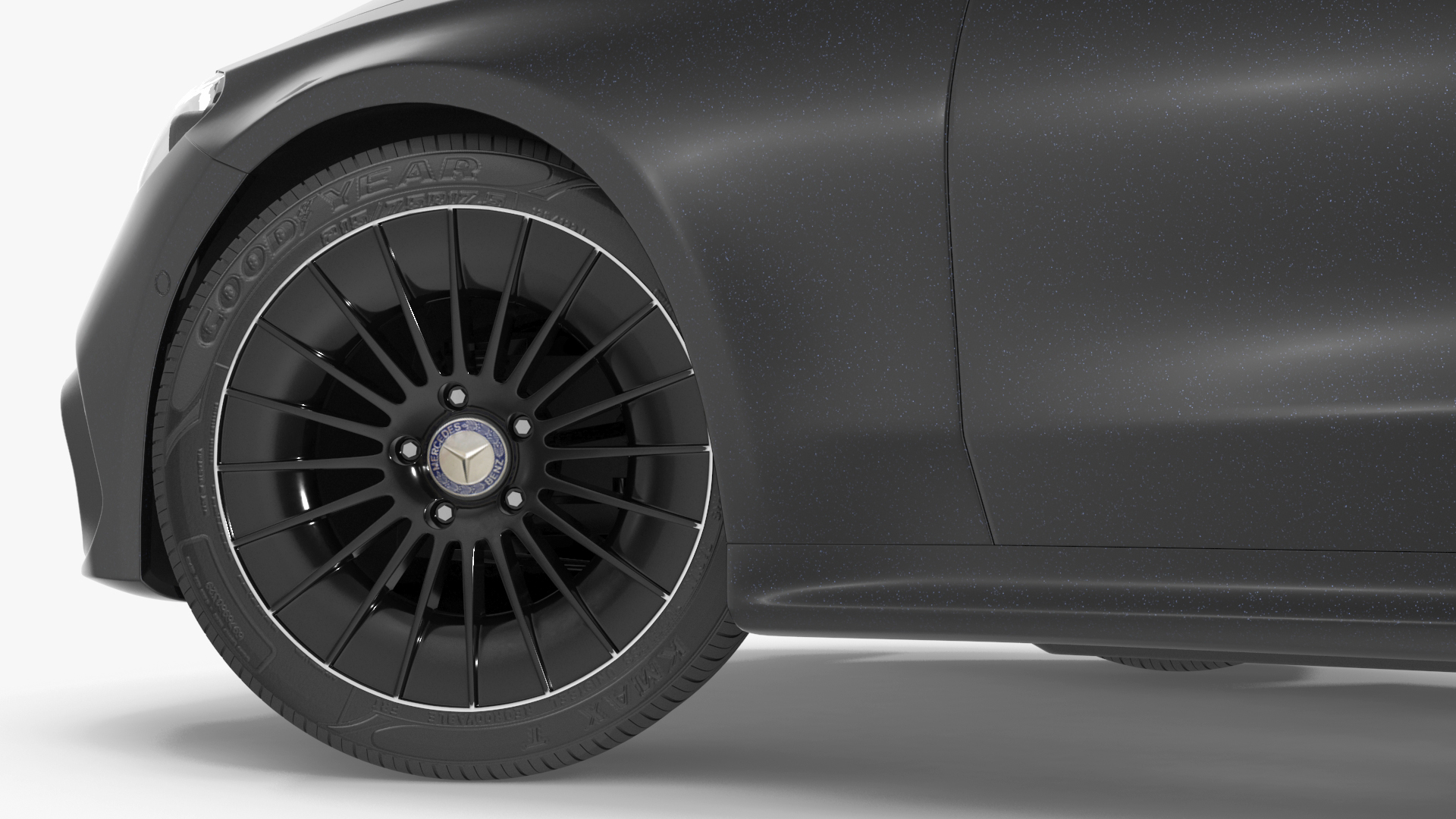 3D Mercedes E-Class 2023 Black Rigged for Maya model