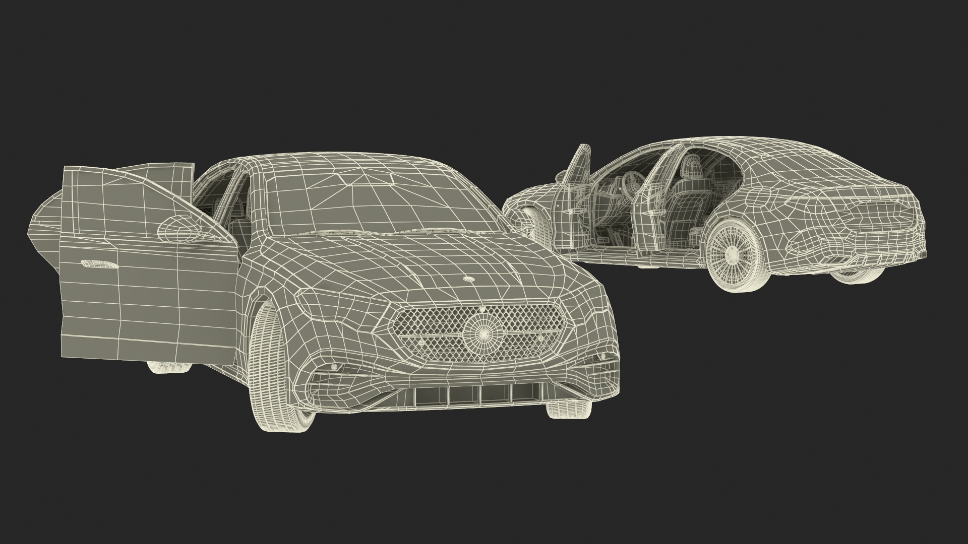 3D Mercedes E-Class 2023 Black Rigged for Maya model