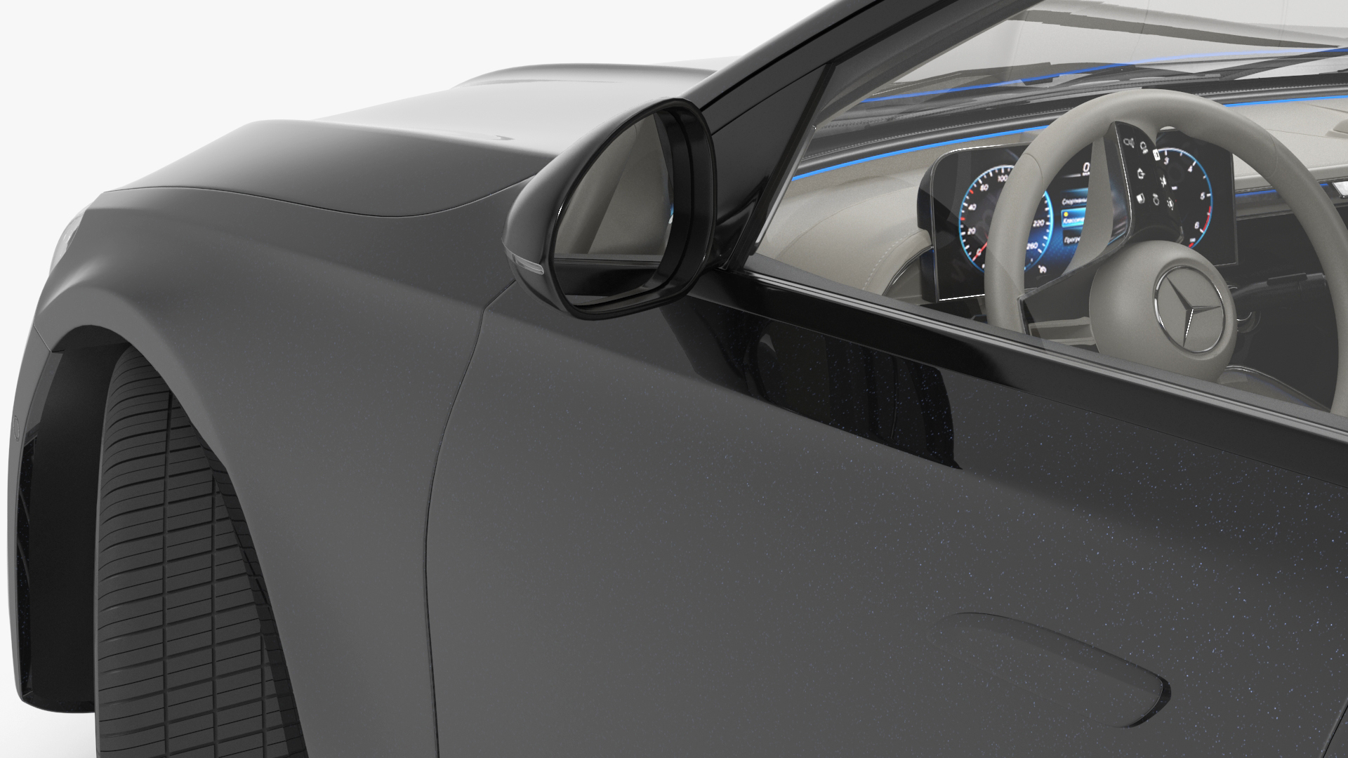 3D Mercedes E-Class 2023 Black Rigged for Maya model