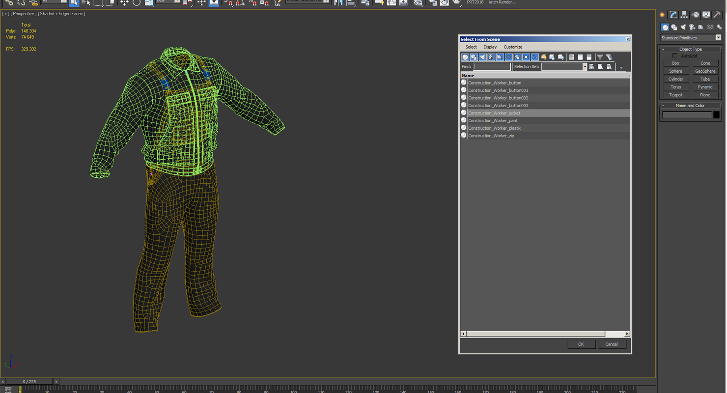 Long Sleeve Coveralls Uniform 3D model