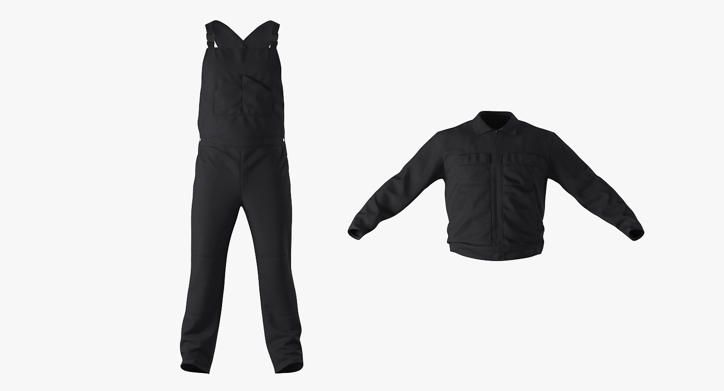 Long Sleeve Coveralls Uniform 3D model