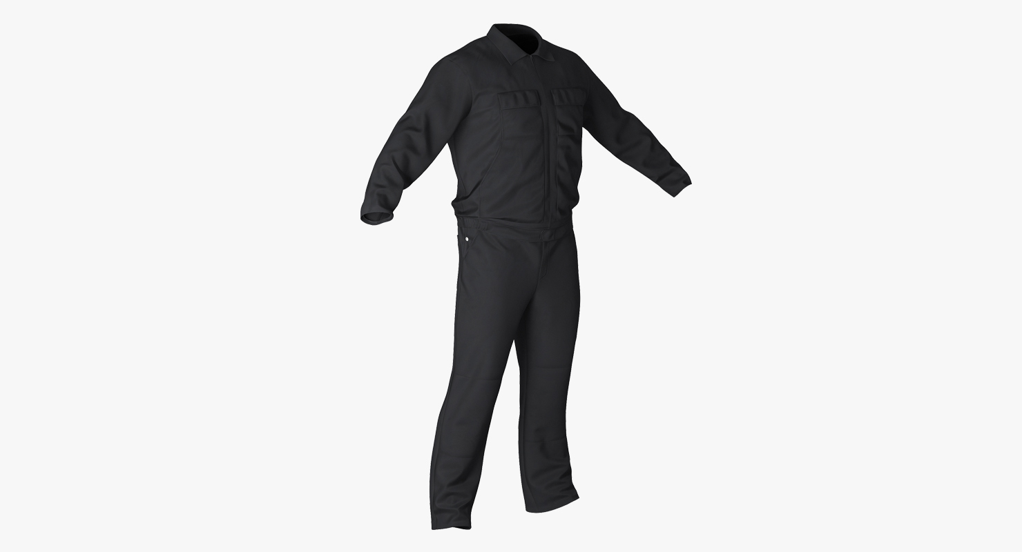Long Sleeve Coveralls Uniform 3D model