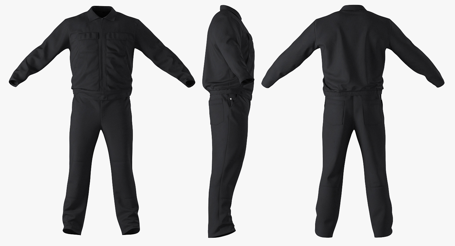 Long Sleeve Coveralls Uniform 3D model
