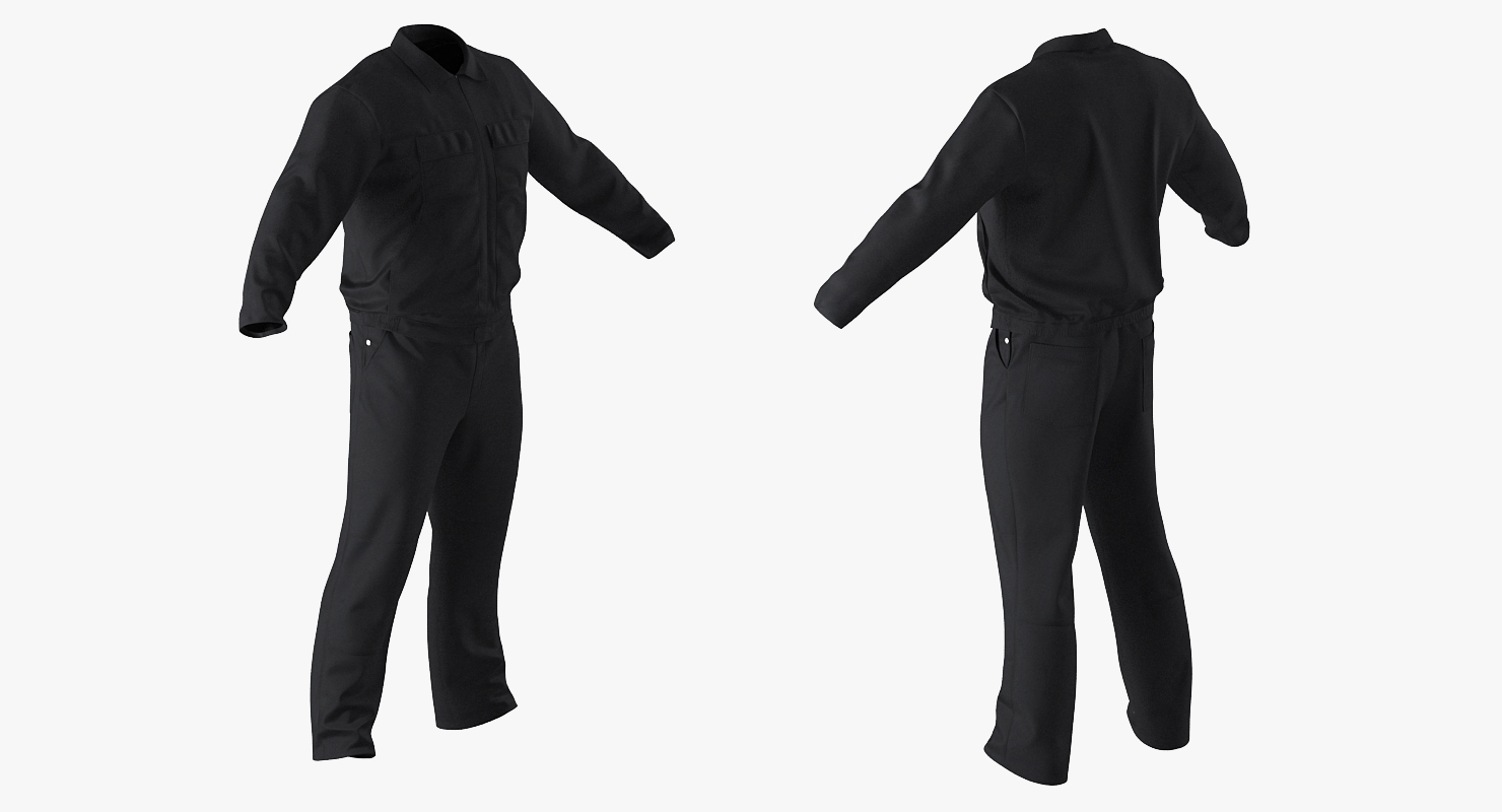 Long Sleeve Coveralls Uniform 3D model