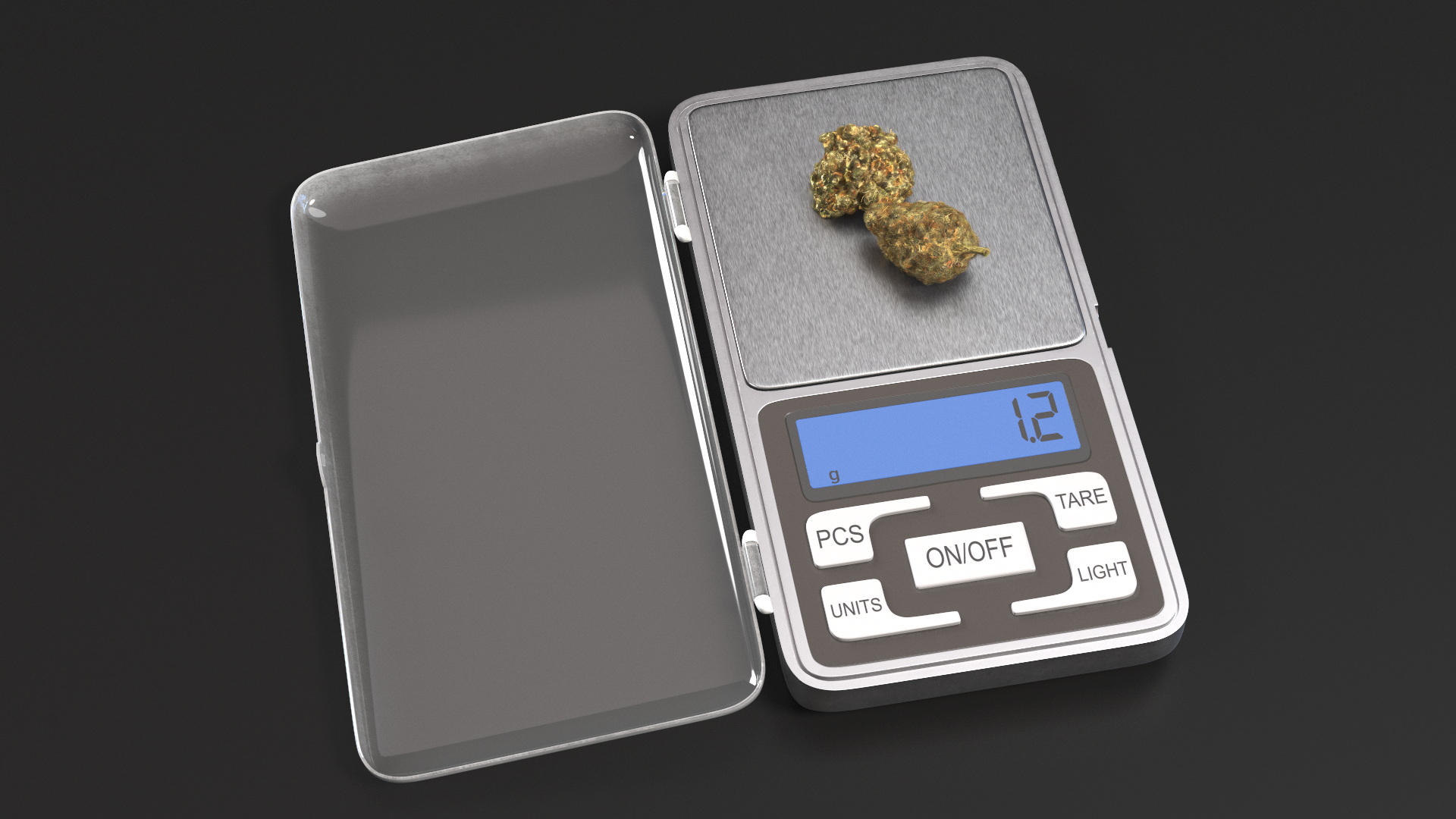 Pocket Digital Scale with Cannabis Buds Fur, view 2
