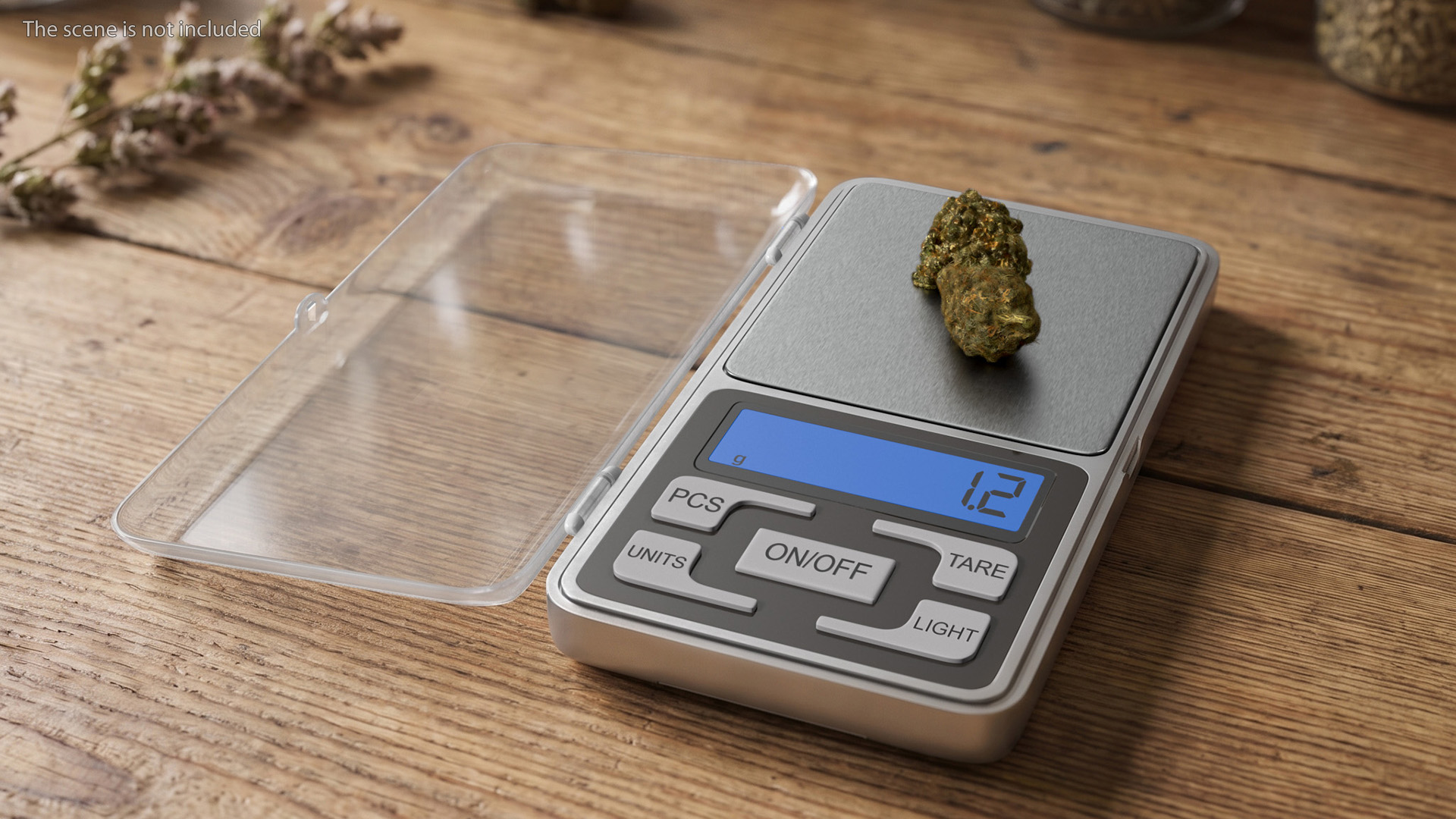 Pocket Digital Scale with Cannabis Buds Fur