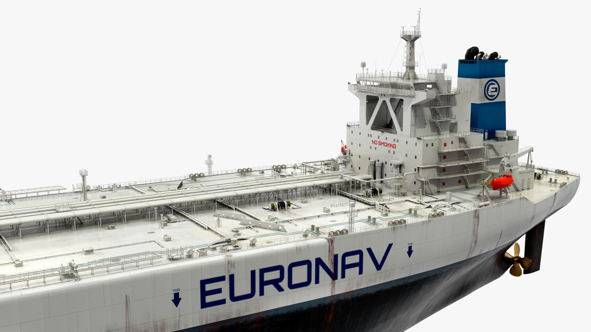 3D TI Europe Class Supertanker with Helicopter model