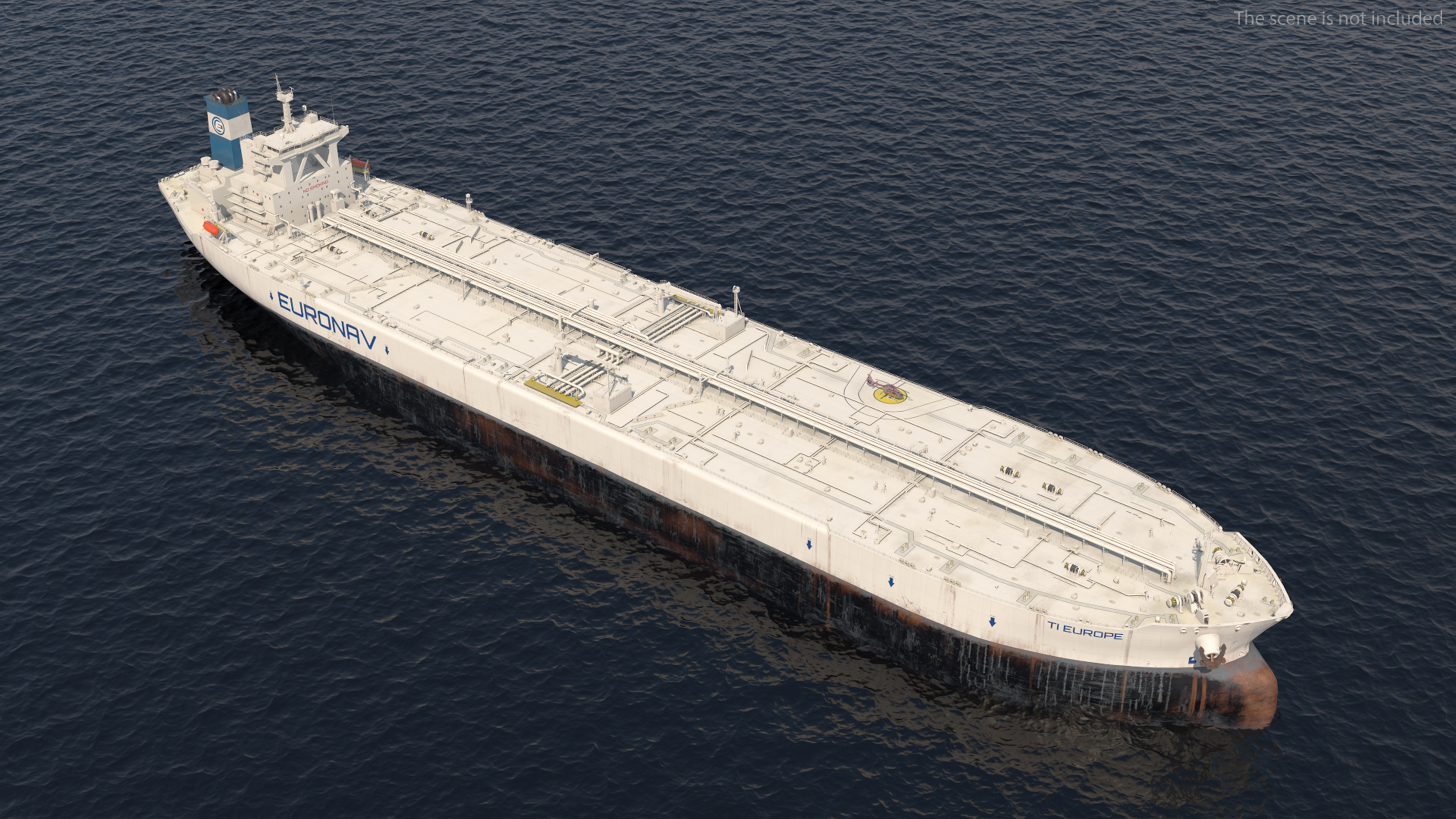 3D TI Europe Class Supertanker with Helicopter model