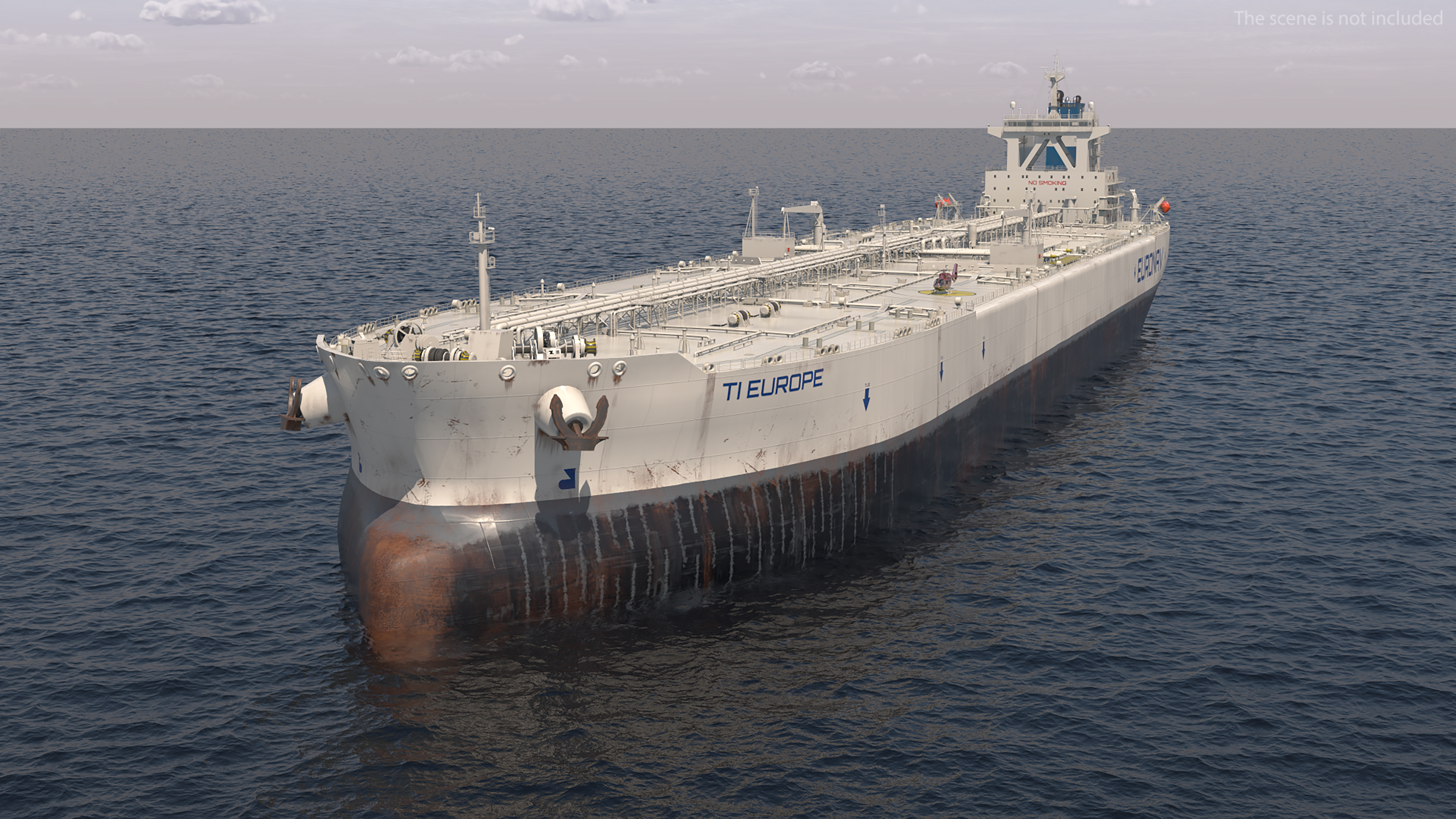 3D TI Europe Class Supertanker with Helicopter model