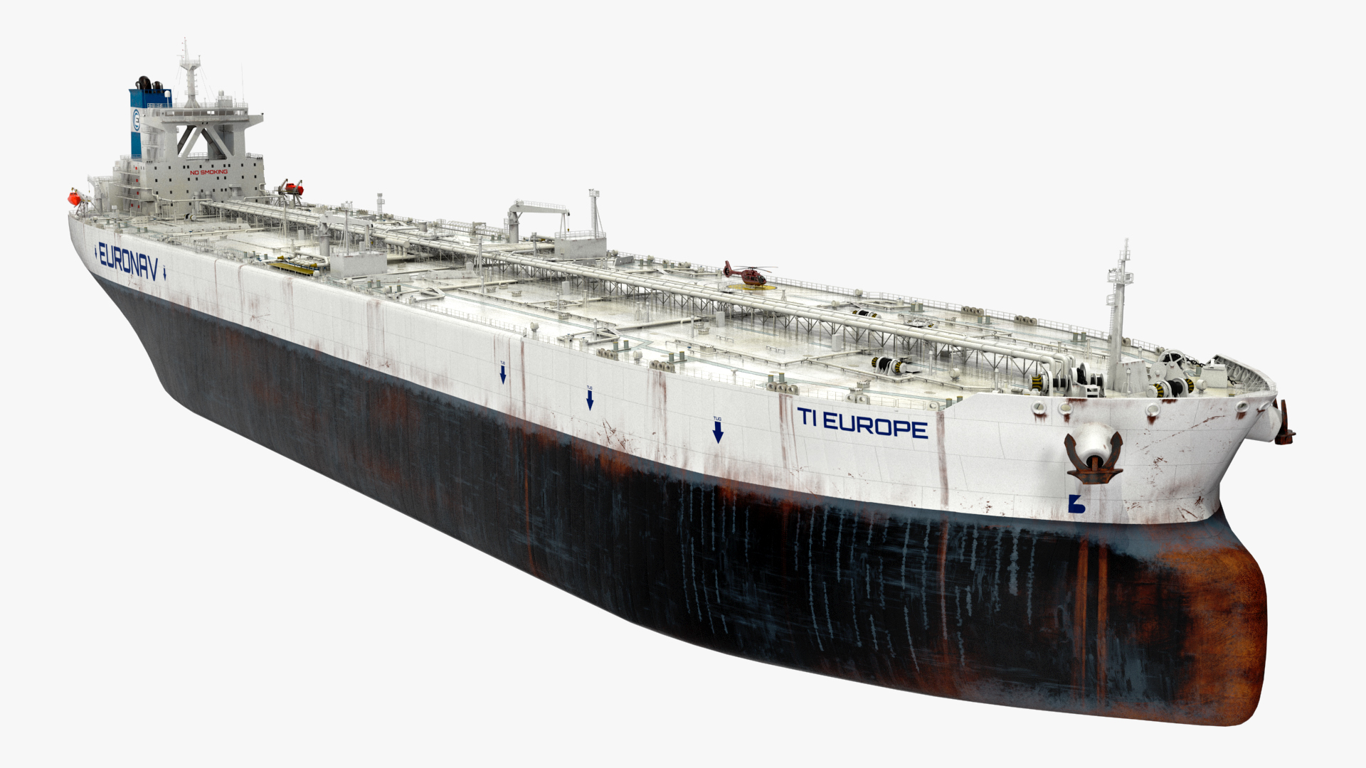 3D TI Europe Class Supertanker with Helicopter model