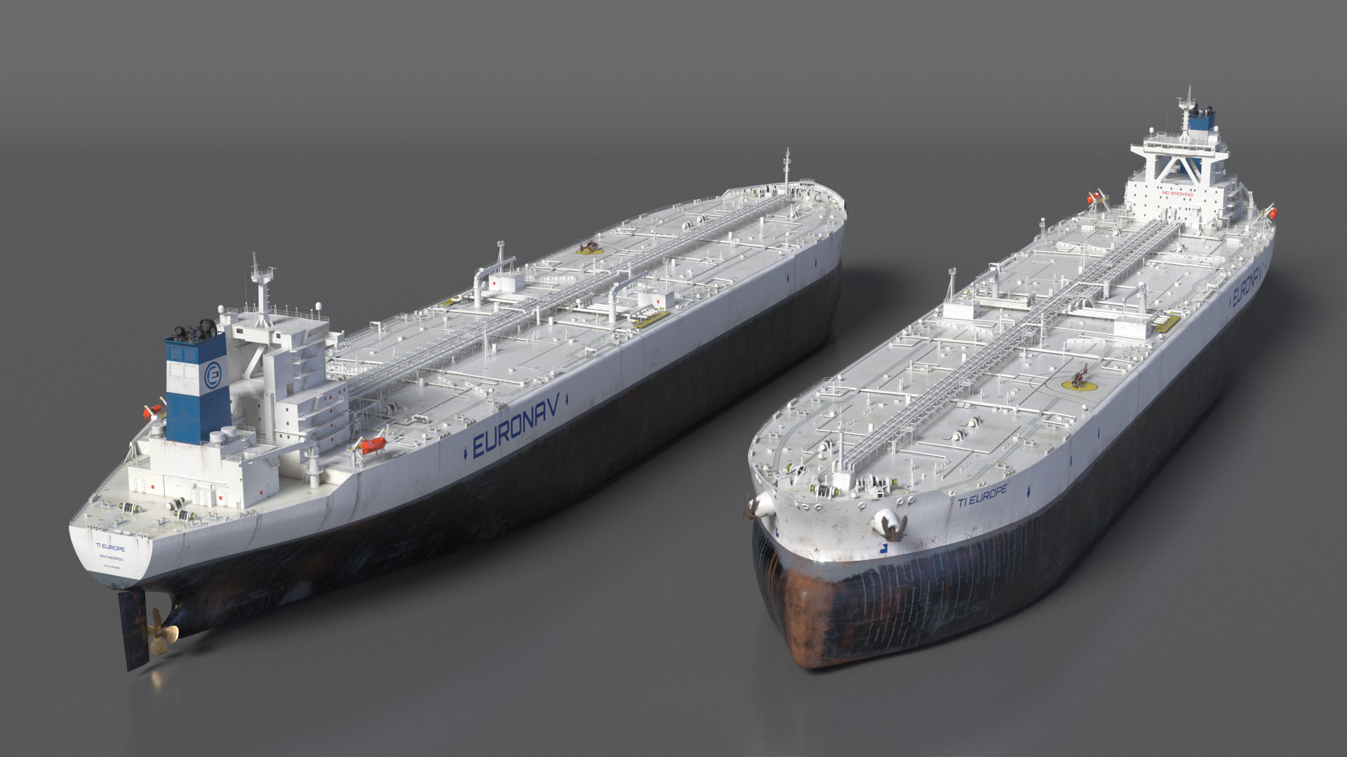 3D TI Europe Class Supertanker with Helicopter model
