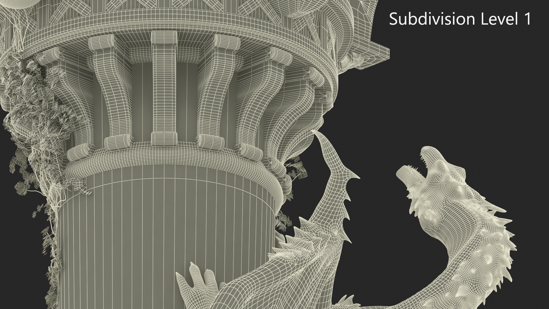 Fantastic Dragon and Rapunzel Castle Tower 3D