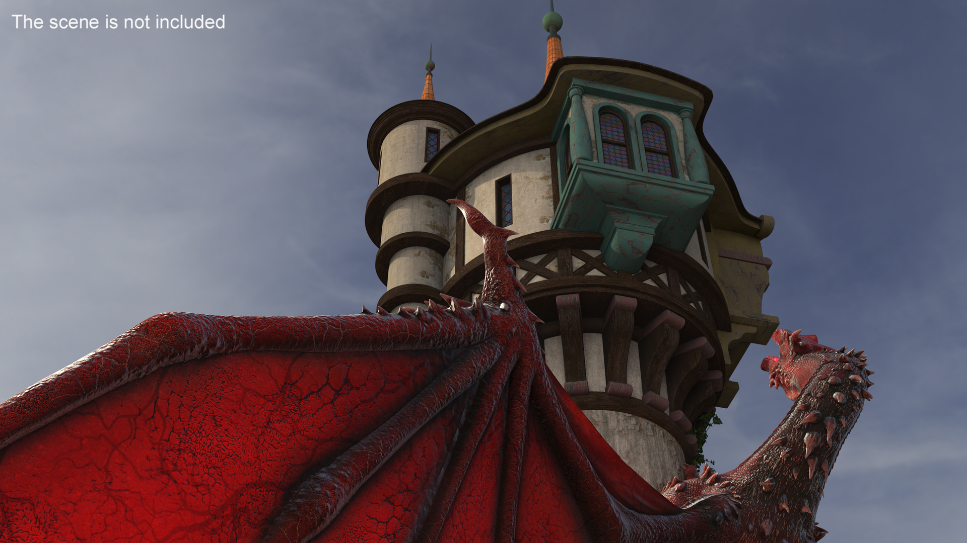 Fantastic Dragon and Rapunzel Castle Tower 3D