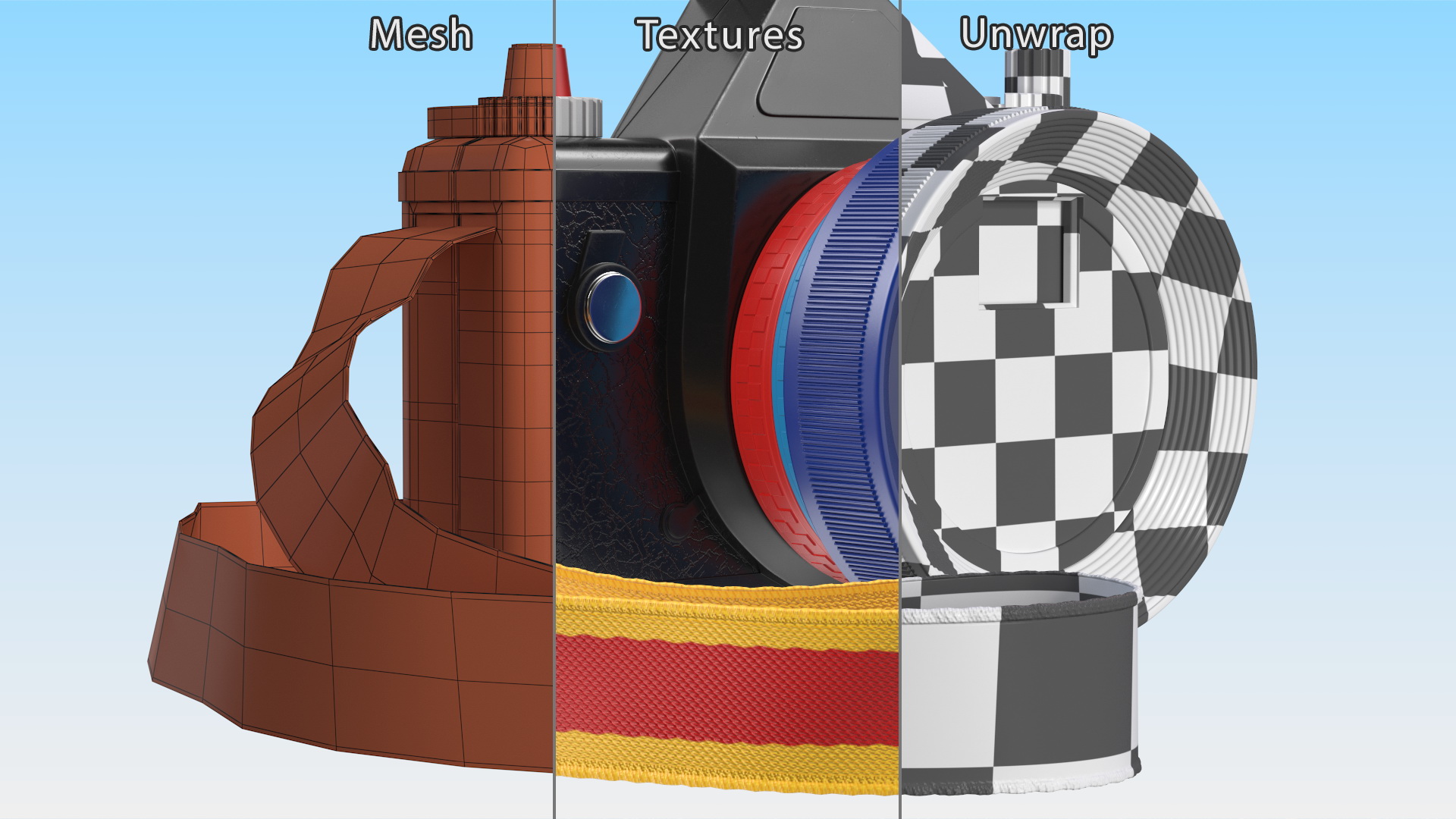 3D Vintage Toy Camera with Flash Fur model