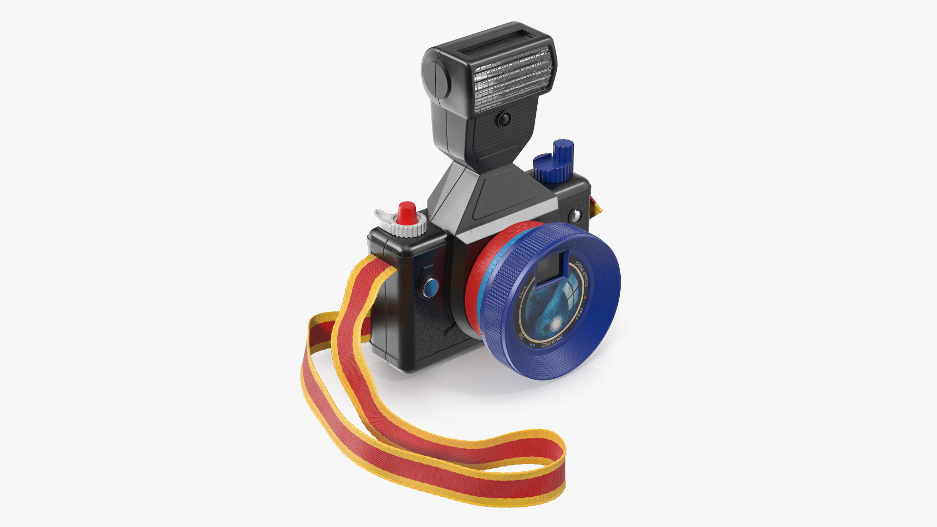 3D Vintage Toy Camera with Flash Fur model