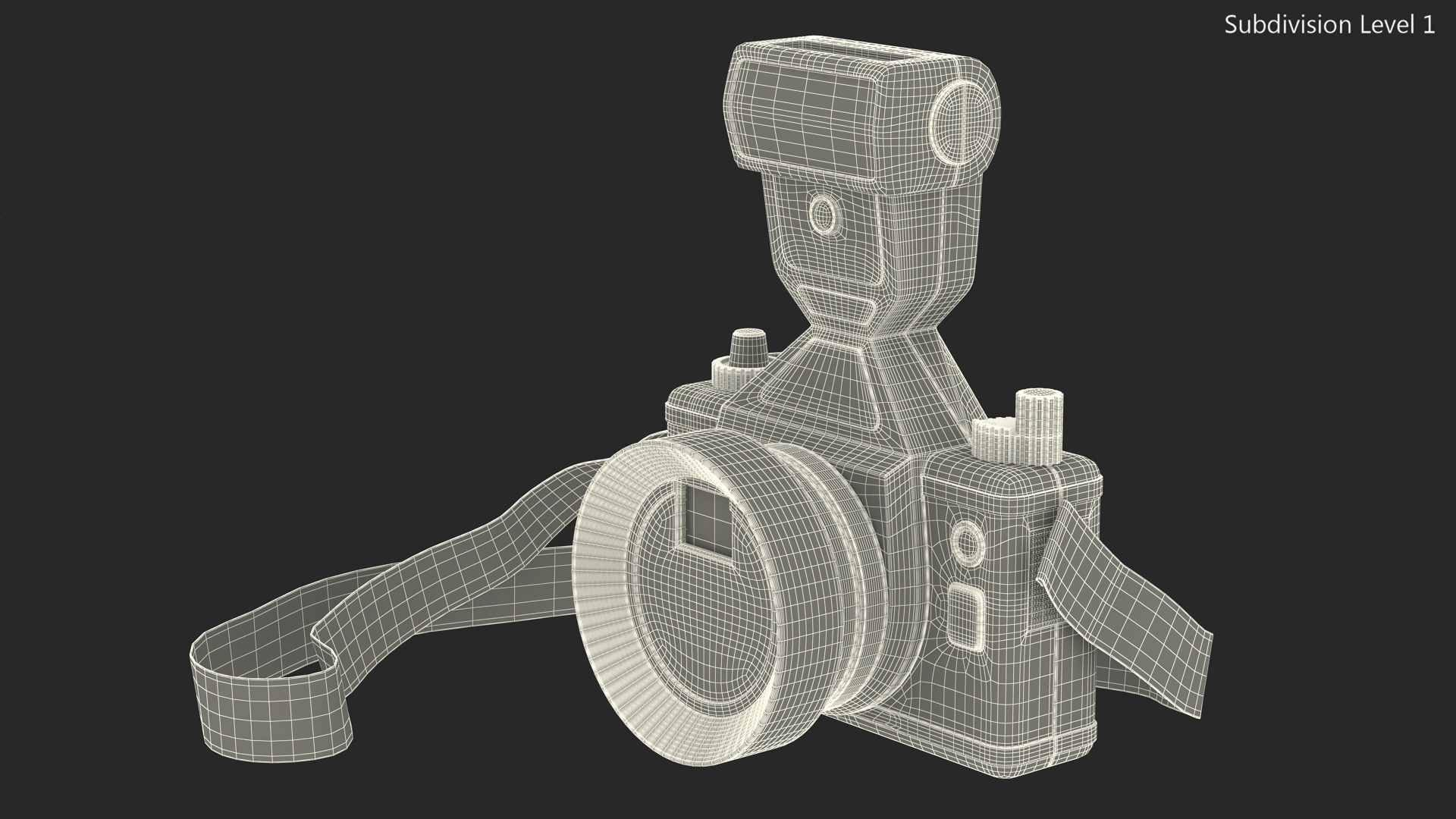 3D Vintage Toy Camera with Flash Fur model
