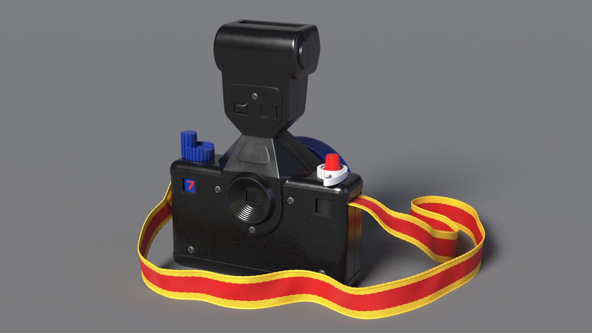 3D Vintage Toy Camera with Flash Fur model