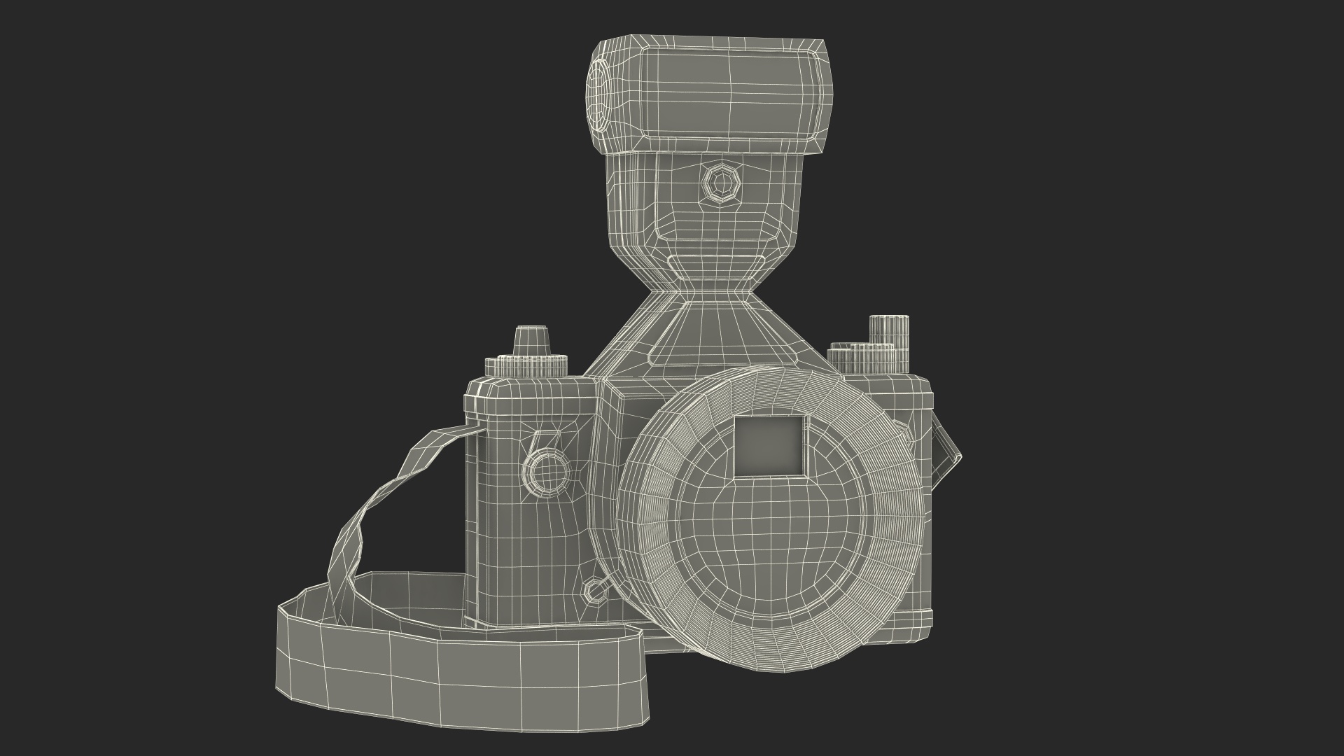 3D Vintage Toy Camera with Flash Fur model