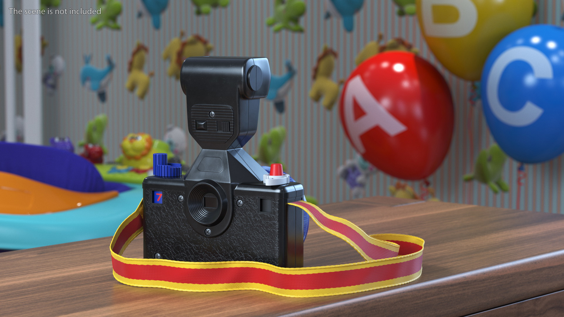3D Vintage Toy Camera with Flash Fur model