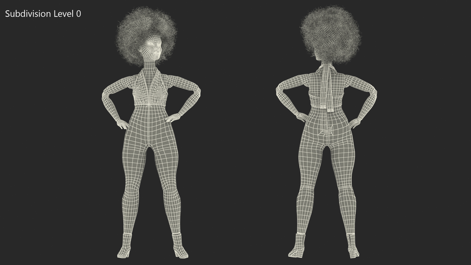 Barbie Looks Doll Elle GTD91 Standing Pose Dressed Fur 3D model