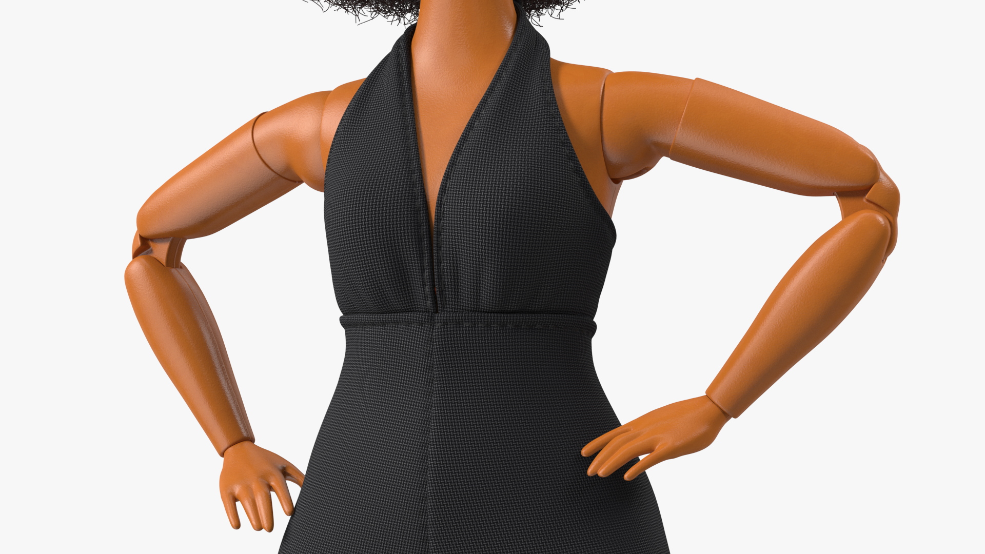 Barbie Looks Doll Elle GTD91 Standing Pose Dressed Fur 3D model