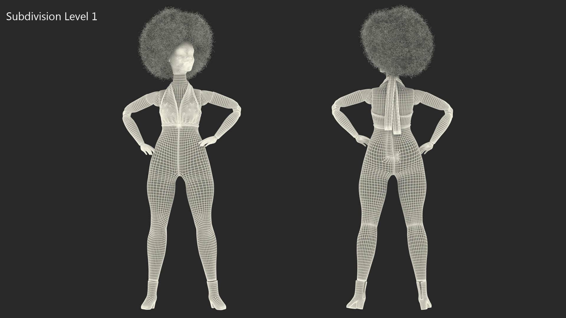 Barbie Looks Doll Elle GTD91 Standing Pose Dressed Fur 3D model