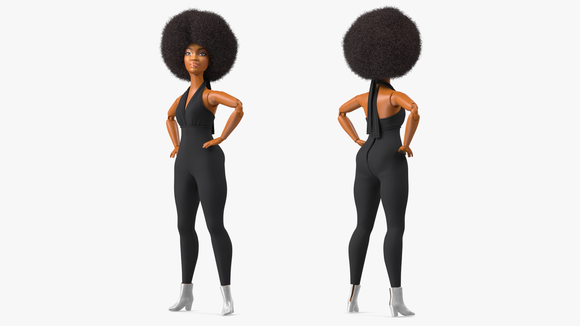 Barbie Looks Doll Elle GTD91 Standing Pose Dressed Fur 3D model