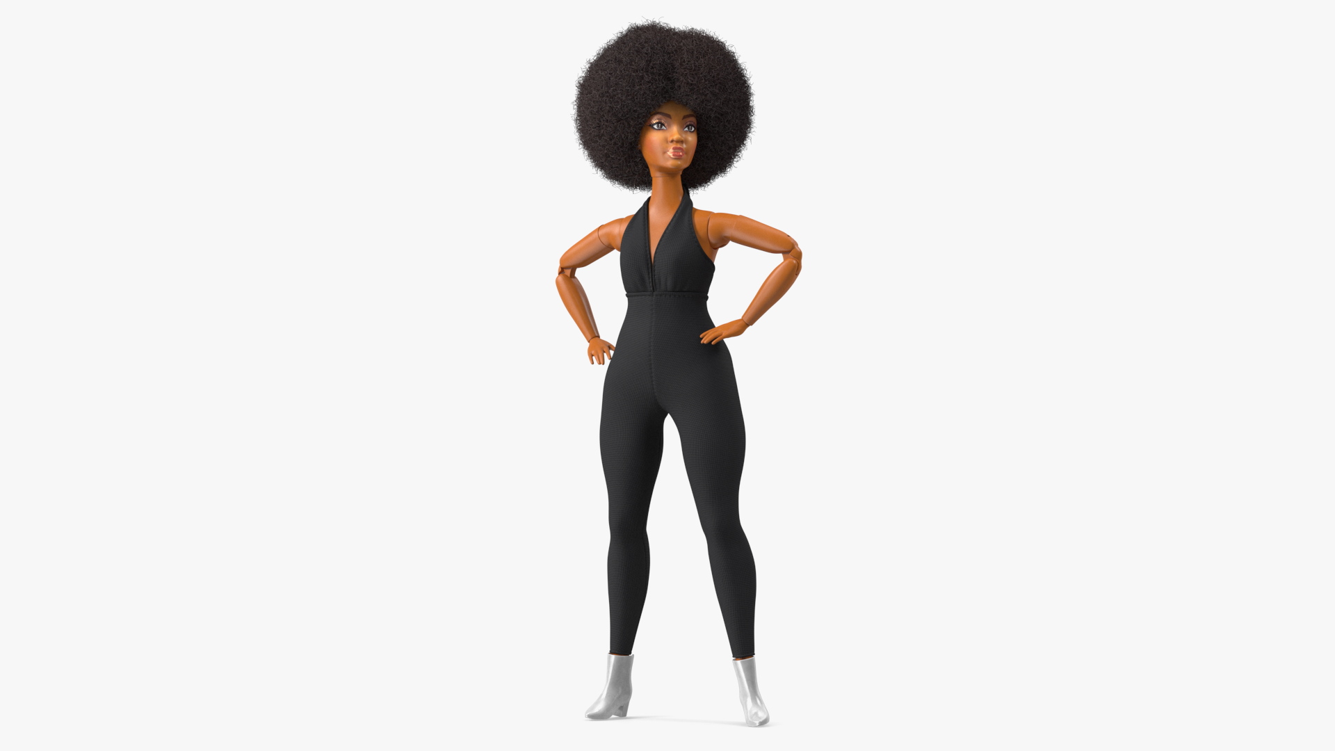 Barbie Looks Doll Elle GTD91 Standing Pose Dressed Fur 3D model