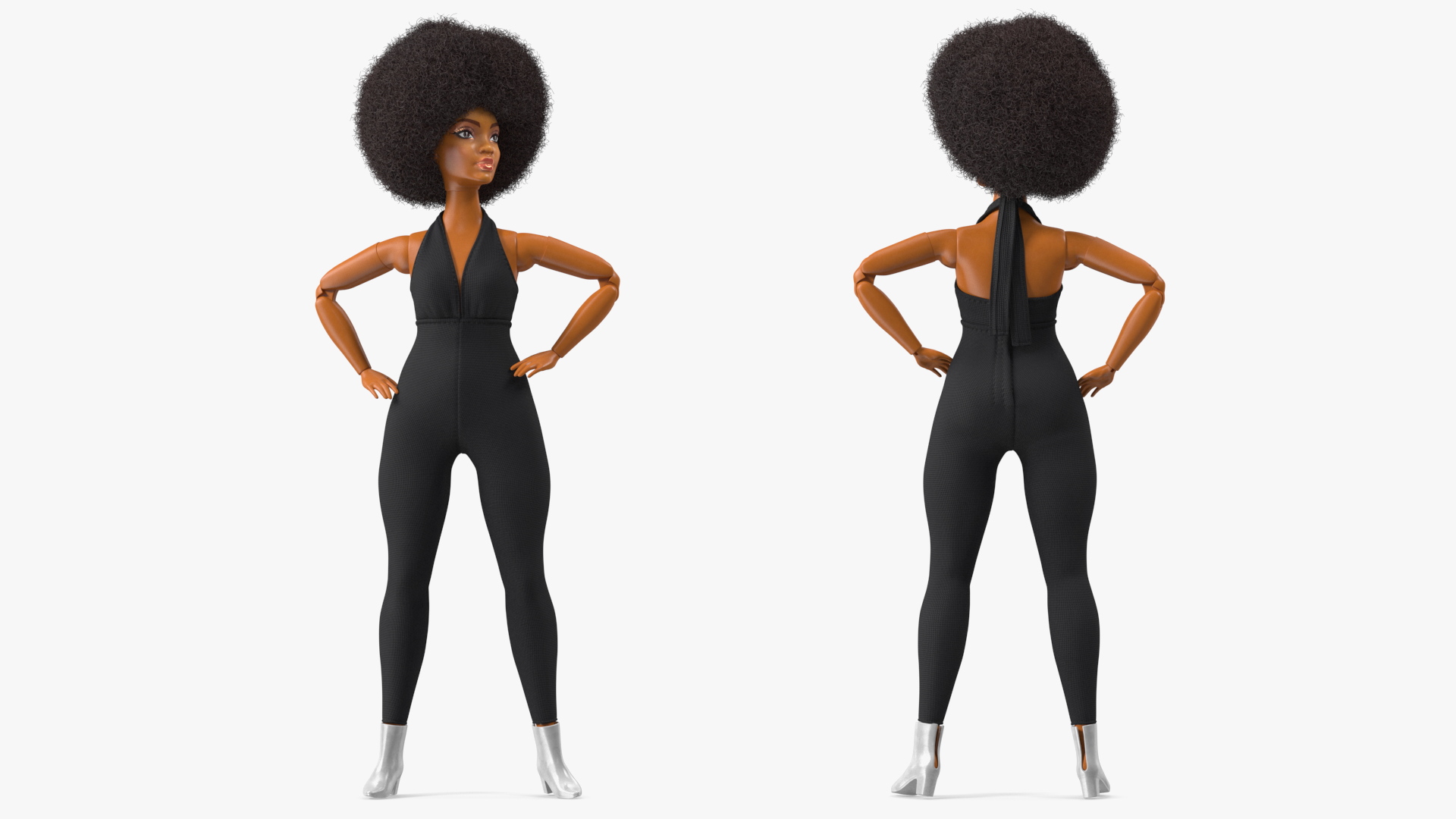 Barbie Looks Doll Elle GTD91 Standing Pose Dressed Fur 3D model