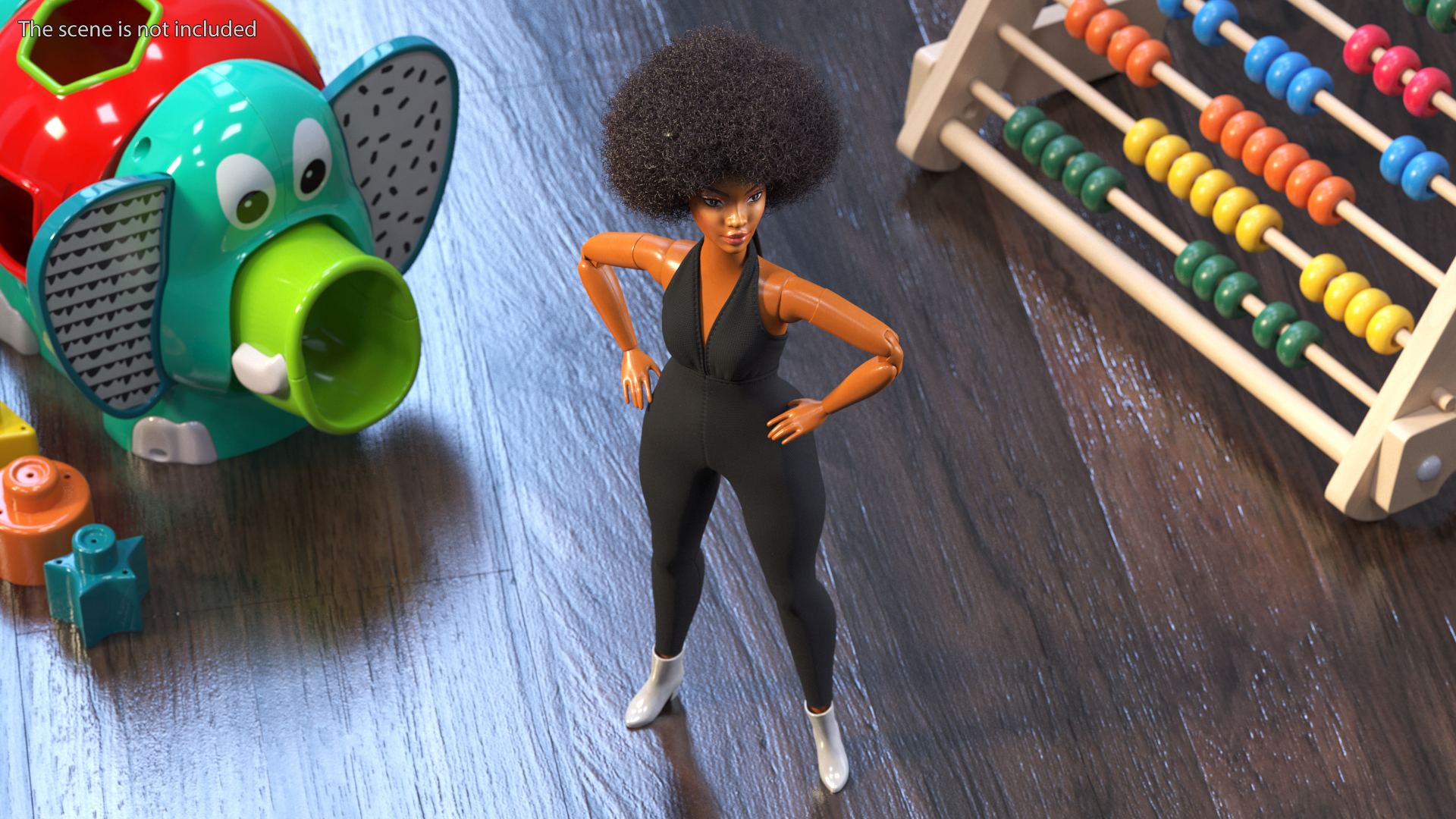 Barbie Looks Doll Elle GTD91 Standing Pose Dressed Fur 3D model