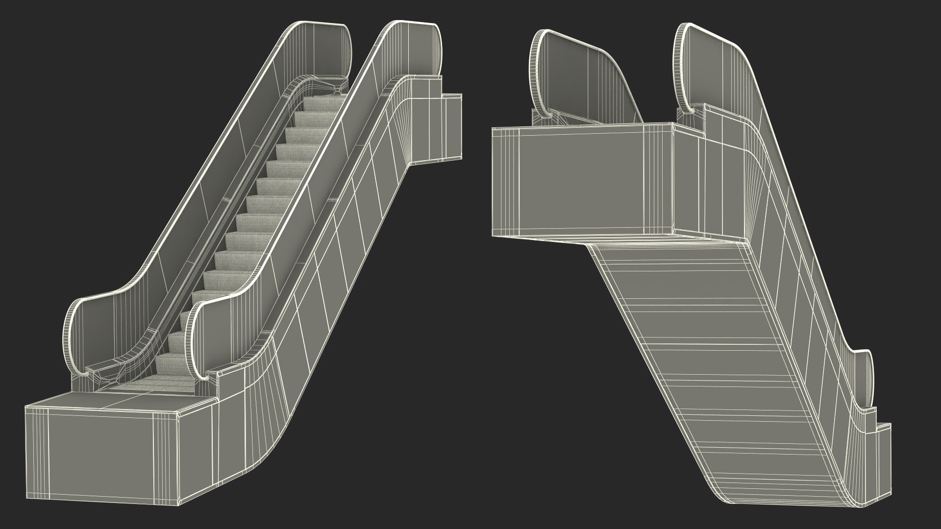 3D model Commercial Escalator