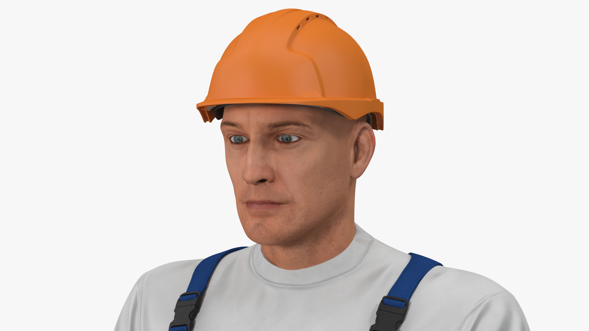3D Construction Worker with WEN 56040 Tamping Rammer Rigged