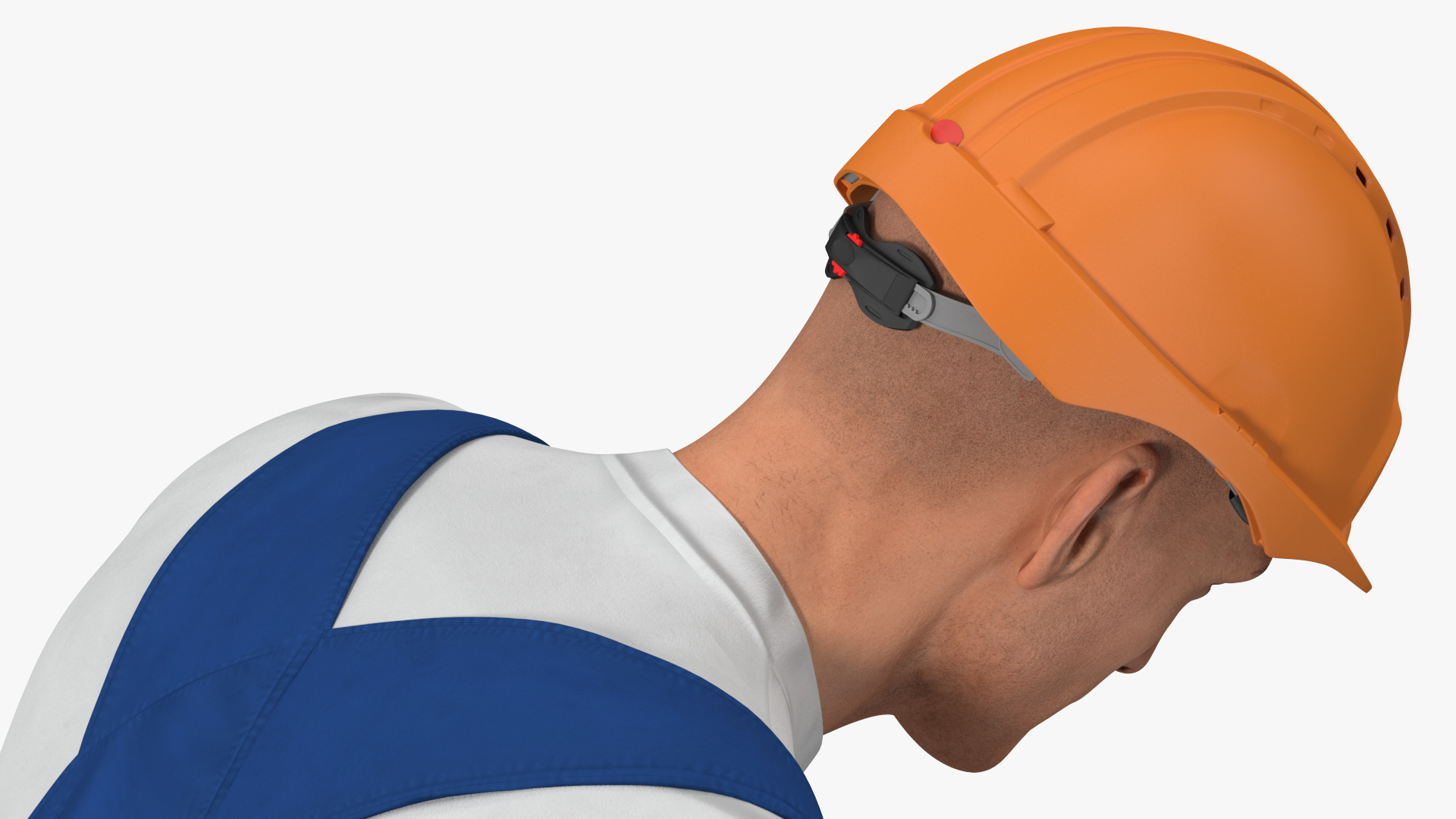 3D Construction Worker with WEN 56040 Tamping Rammer Rigged