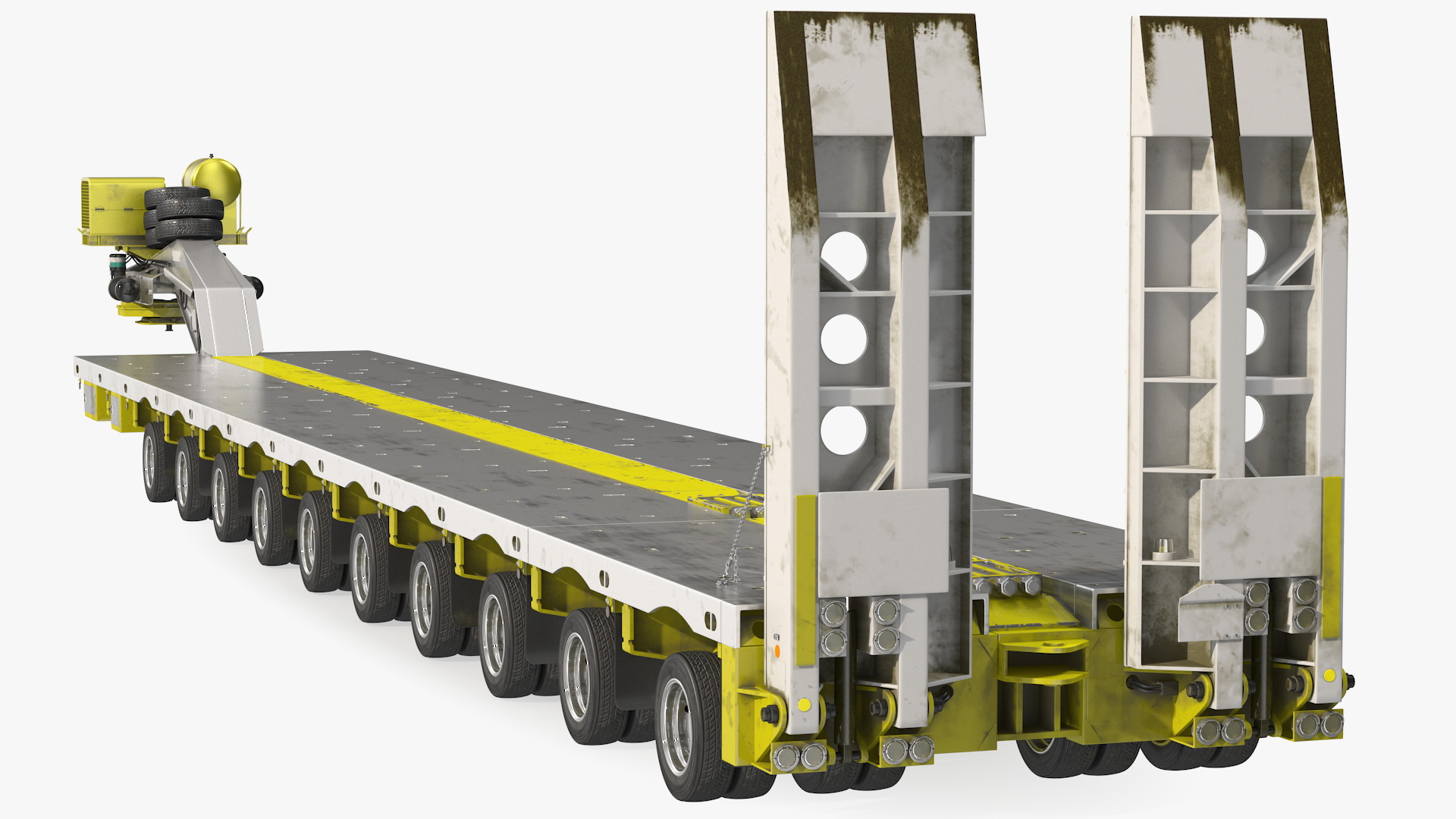 3D model Steerable Heavy Transport Trailer Rigged