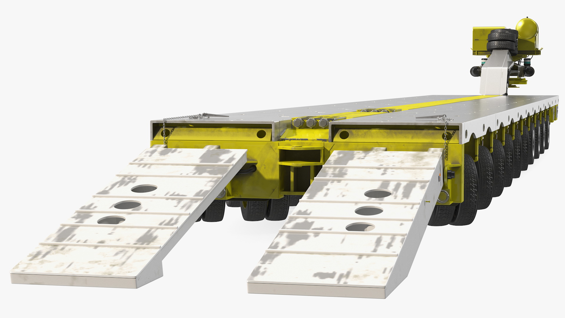 3D model Steerable Heavy Transport Trailer Rigged
