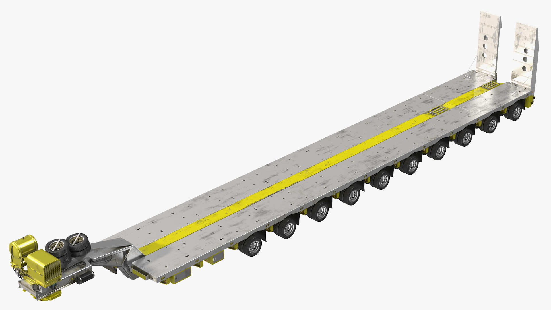 3D model Steerable Heavy Transport Trailer Rigged