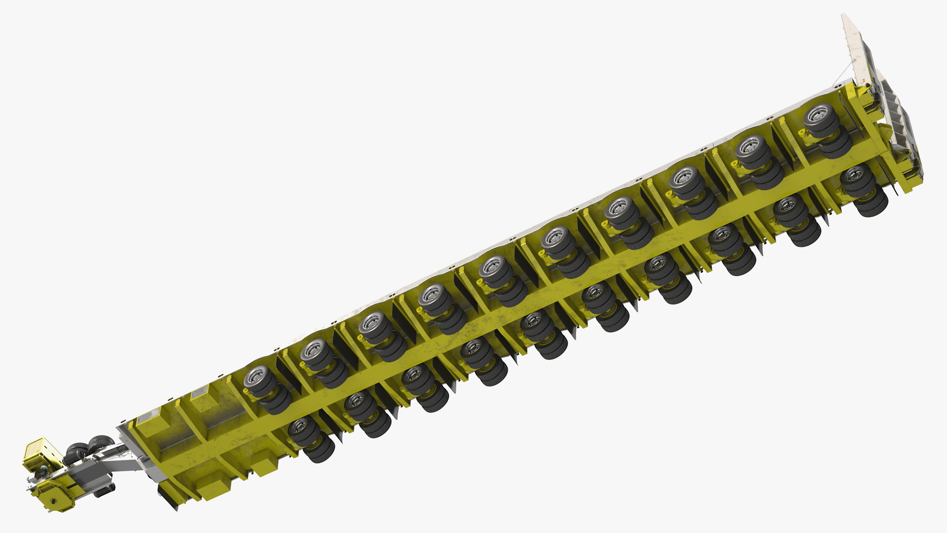 3D model Steerable Heavy Transport Trailer Rigged