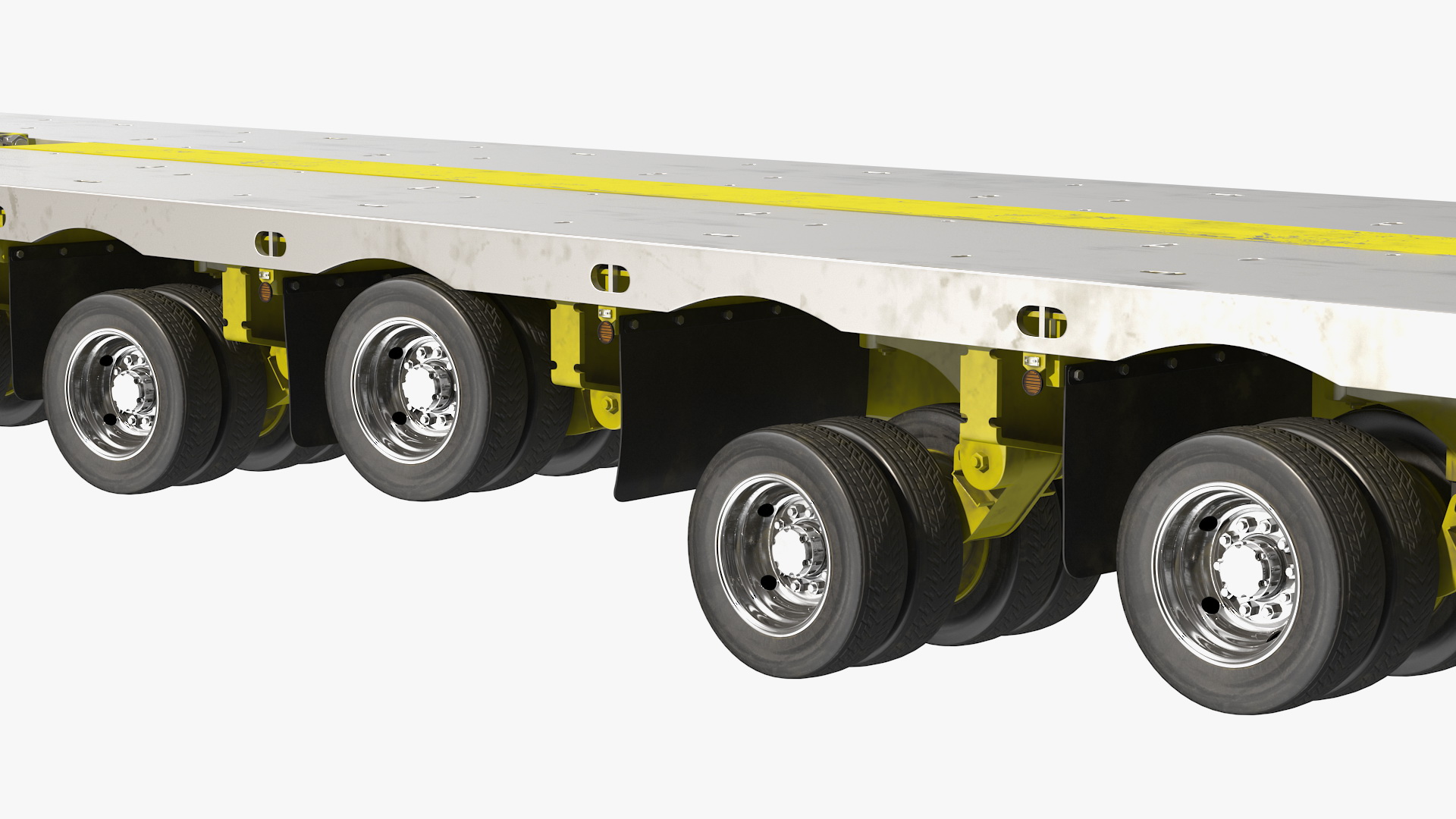 3D model Steerable Heavy Transport Trailer Rigged