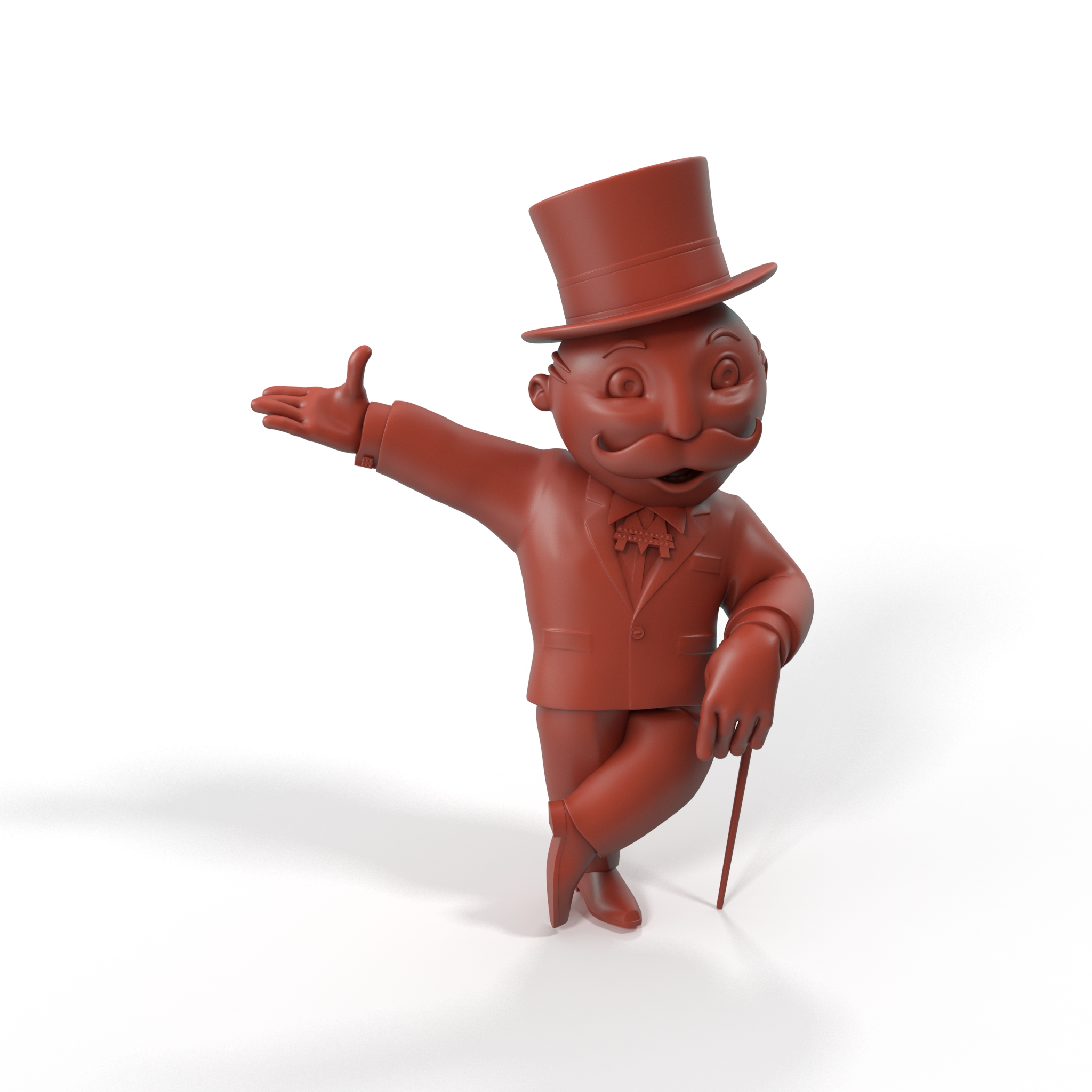 Mr Monopoly Character Welcome Pose for 3D Print 3D