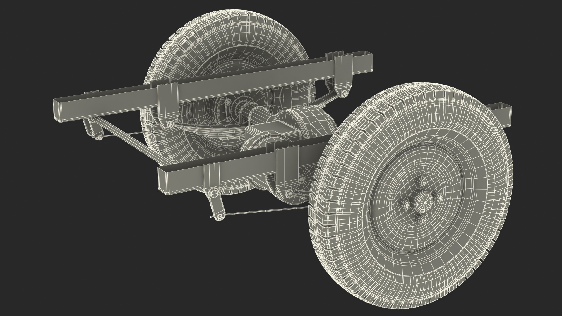 Tricycle Rear Axle with DC Motor 3D