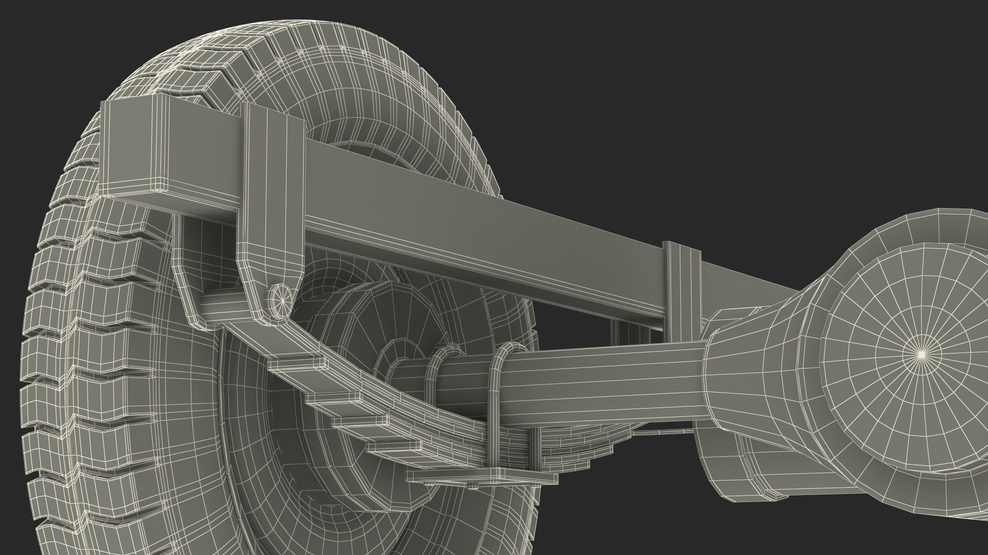 Tricycle Rear Axle with DC Motor 3D