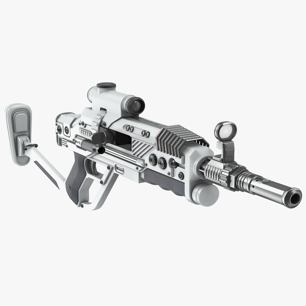 Futuristic Rifle Rigged for Cinema 4D 3D