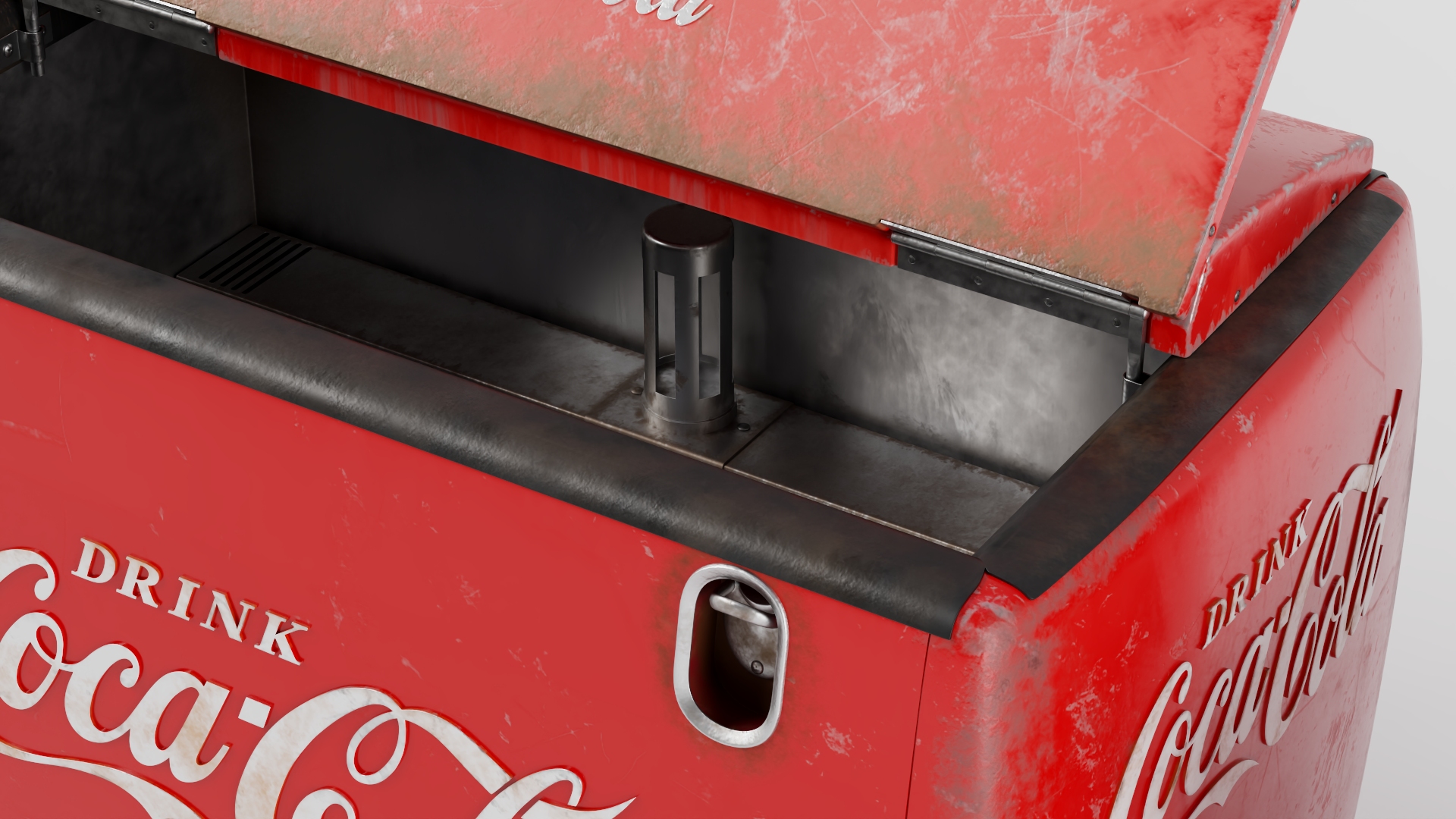 3D Old Refrigerator Coca Cola
